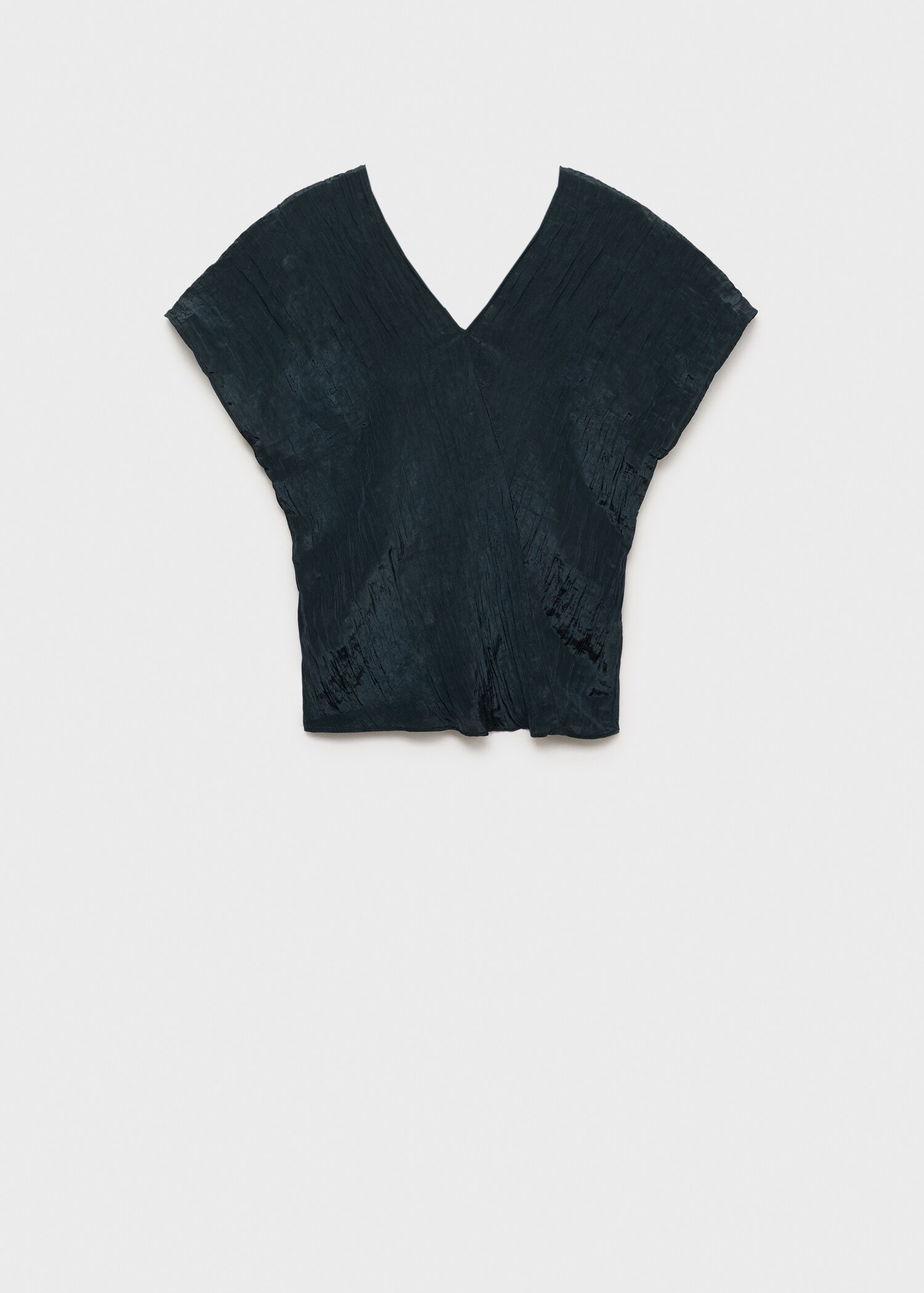 Wrinkled effect V-neck top - Article without model