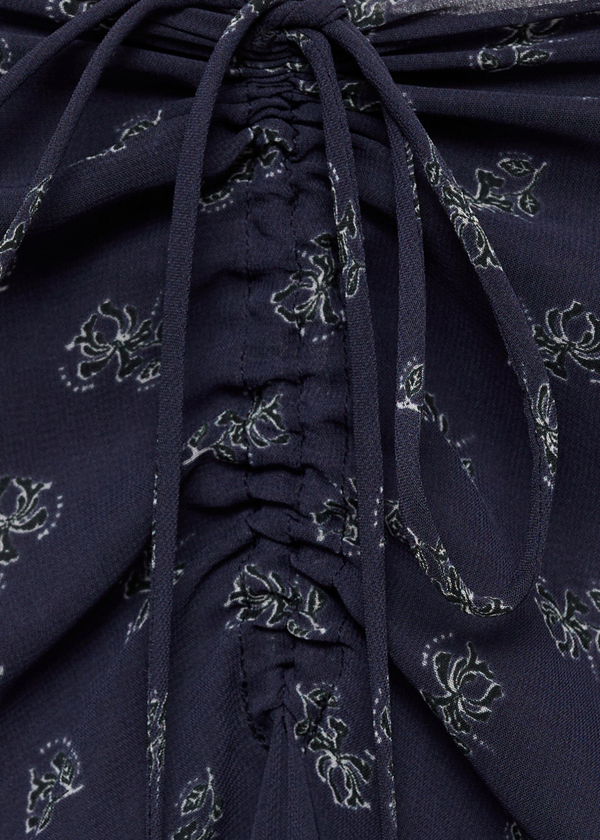 Printed long skirt - Details of the article 0, Dark Navy. Ref: 87074067-00.