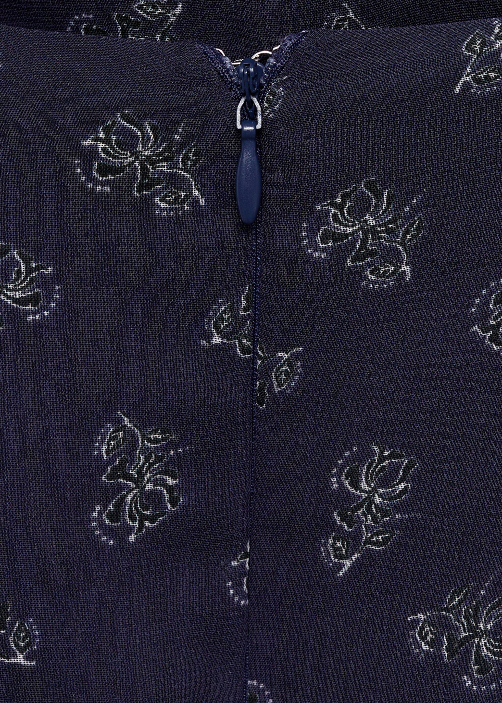 Printed long skirt - Details of the article 8, Dark Navy. Ref: 87074067-00.