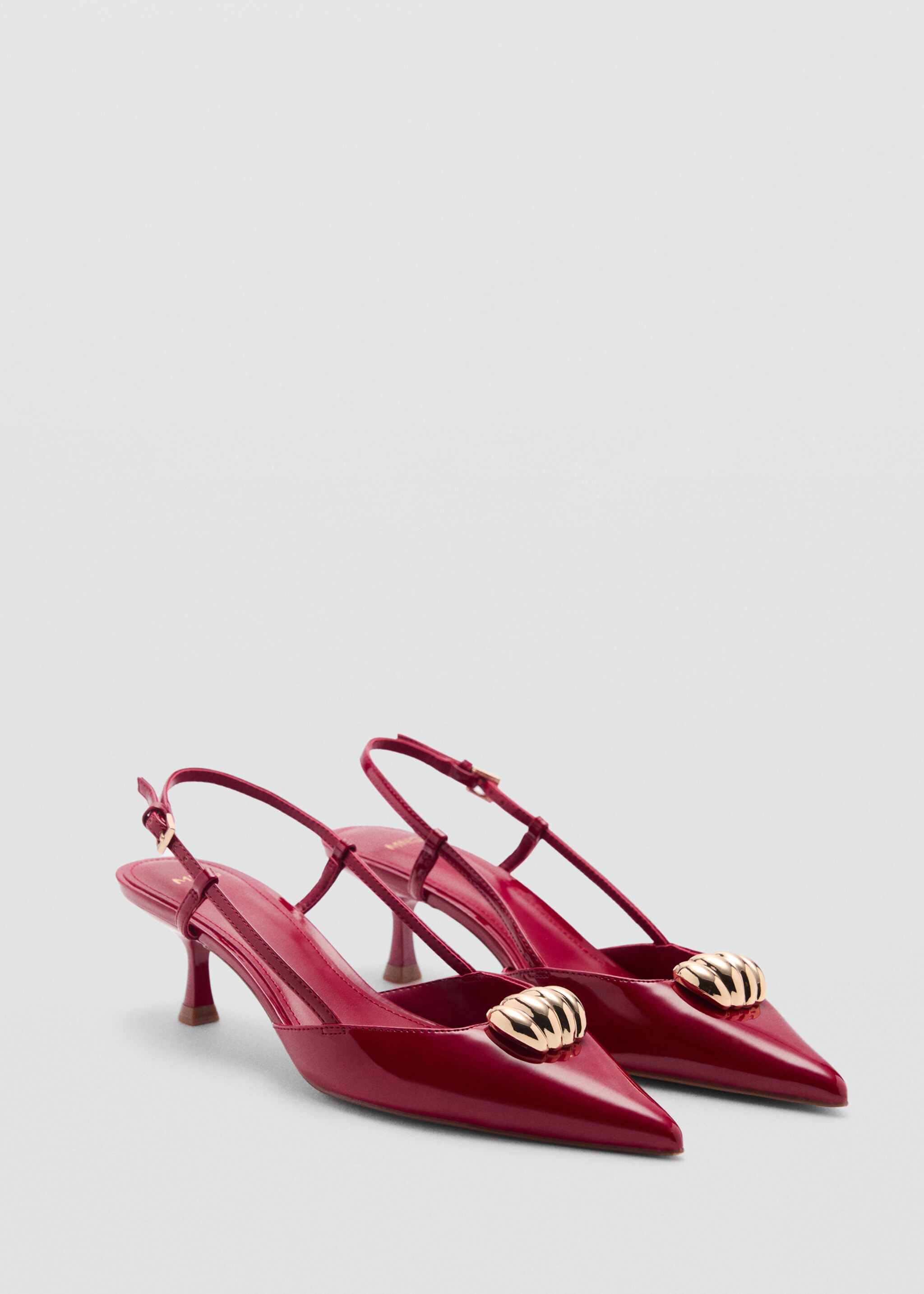 High-heeled shoes with metallic detail - Medium plane, Red. Ref: 87074068-00.