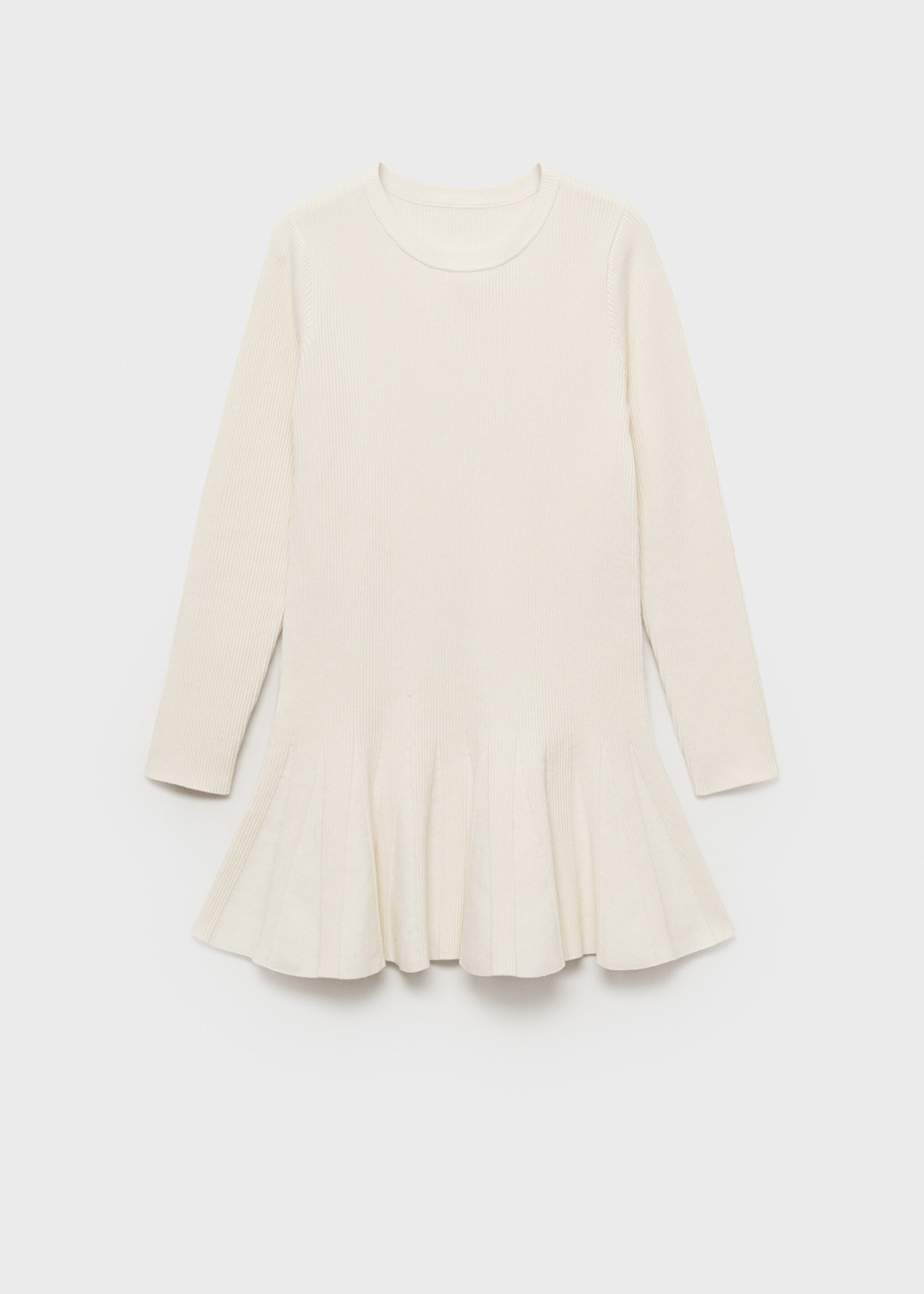 Short knitted dress with pleats - Article without model, Ecru. Ref: 87074071-00.