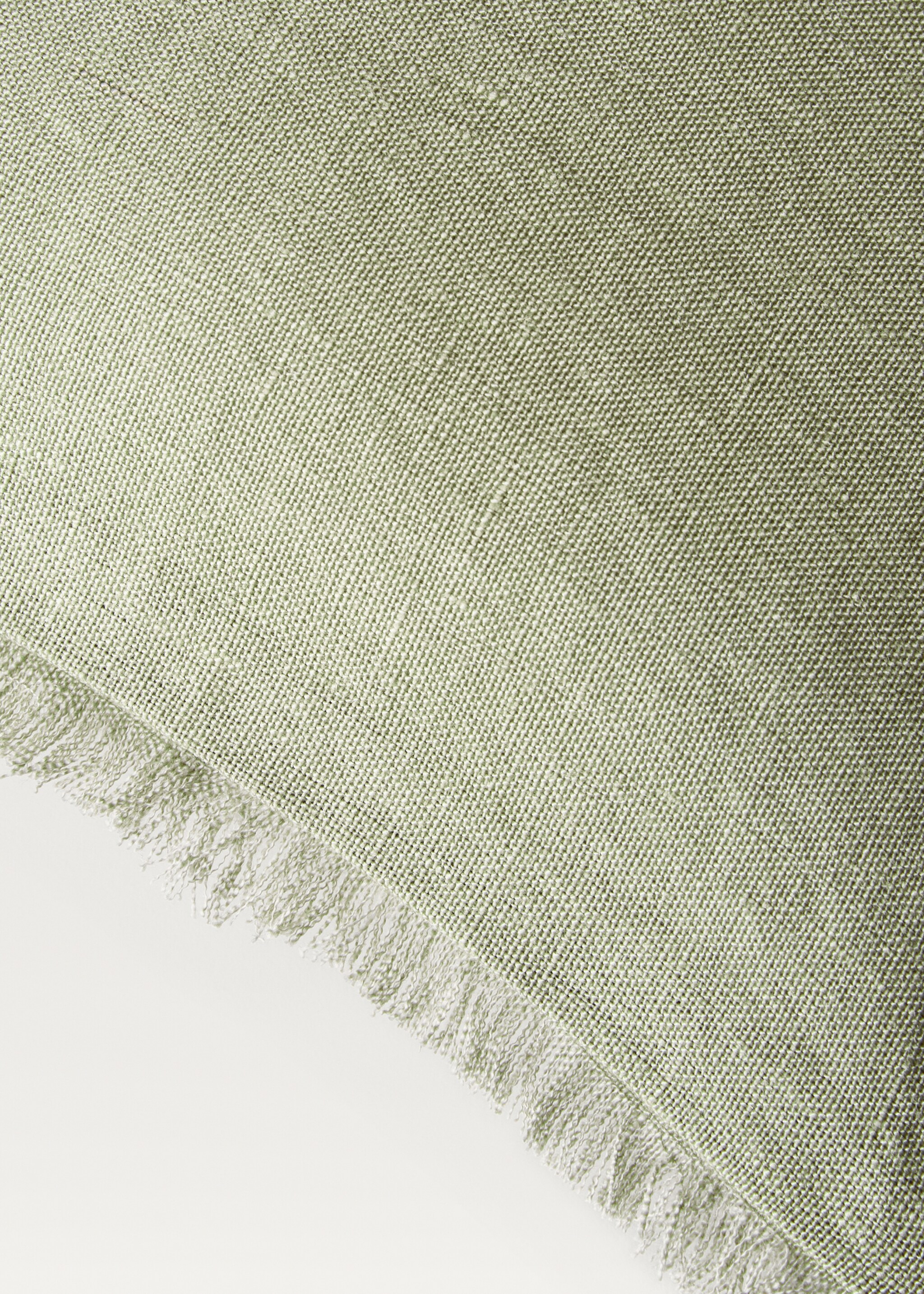 Funda coixí lli serrells 30x50 cm - Detall de l'article 1, Verd menta. Ref: 87074072-00.