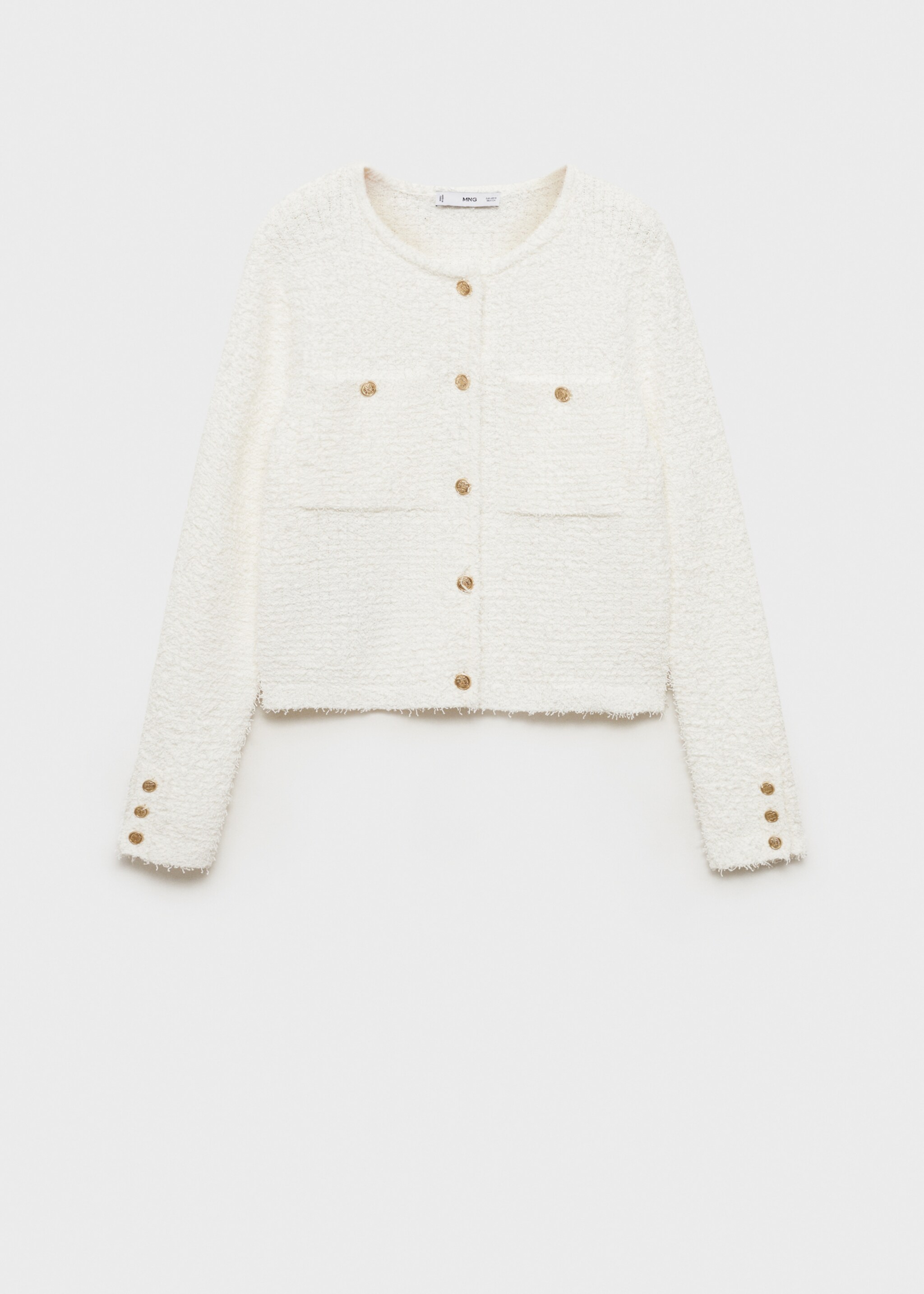 Tweed jacket with jewel buttons - Article without model, Ecru. Ref: 87074076-00.