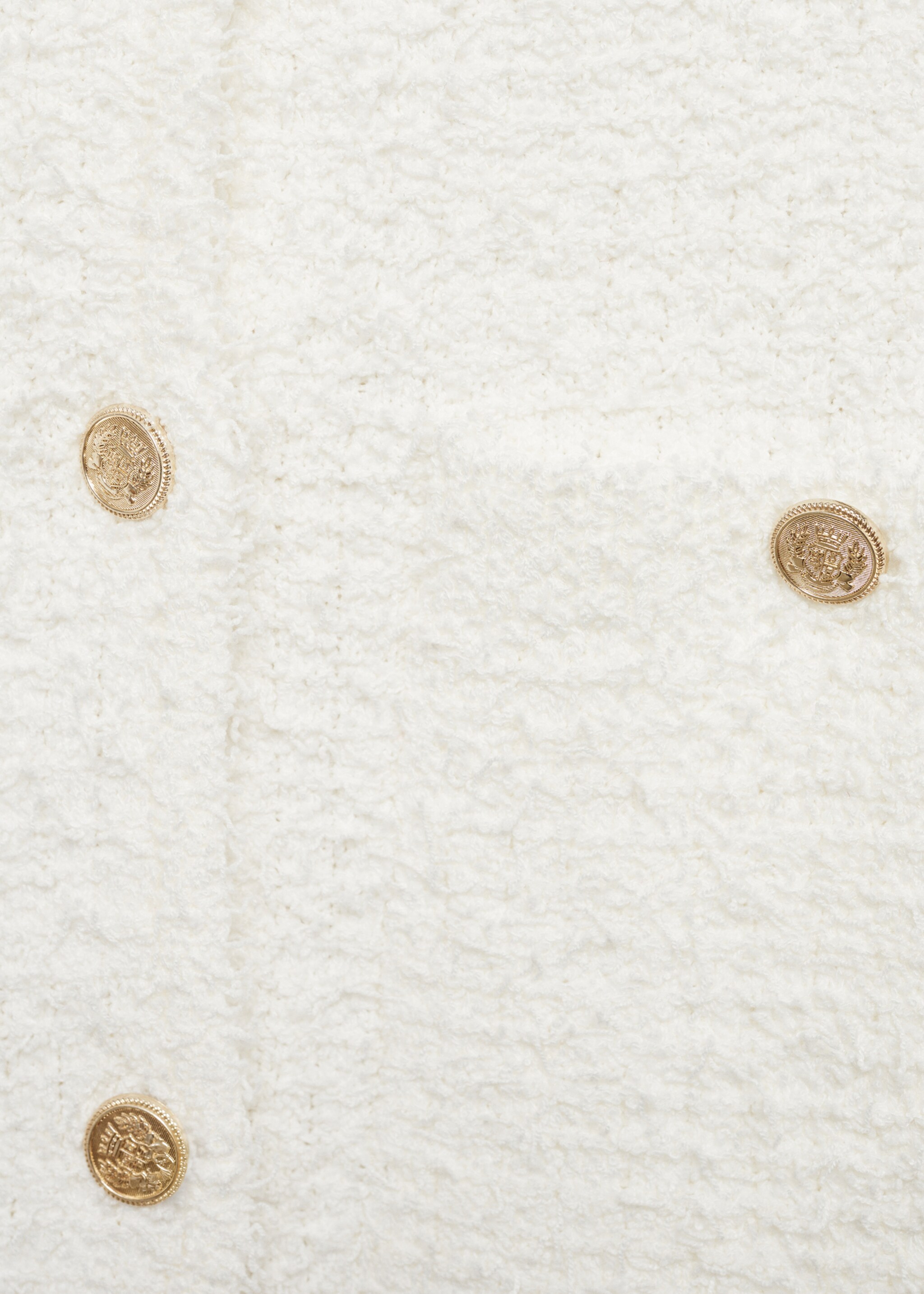 Tweed jacket with jewel buttons - Details of the article 8, Ecru. Ref: 87074076-00.