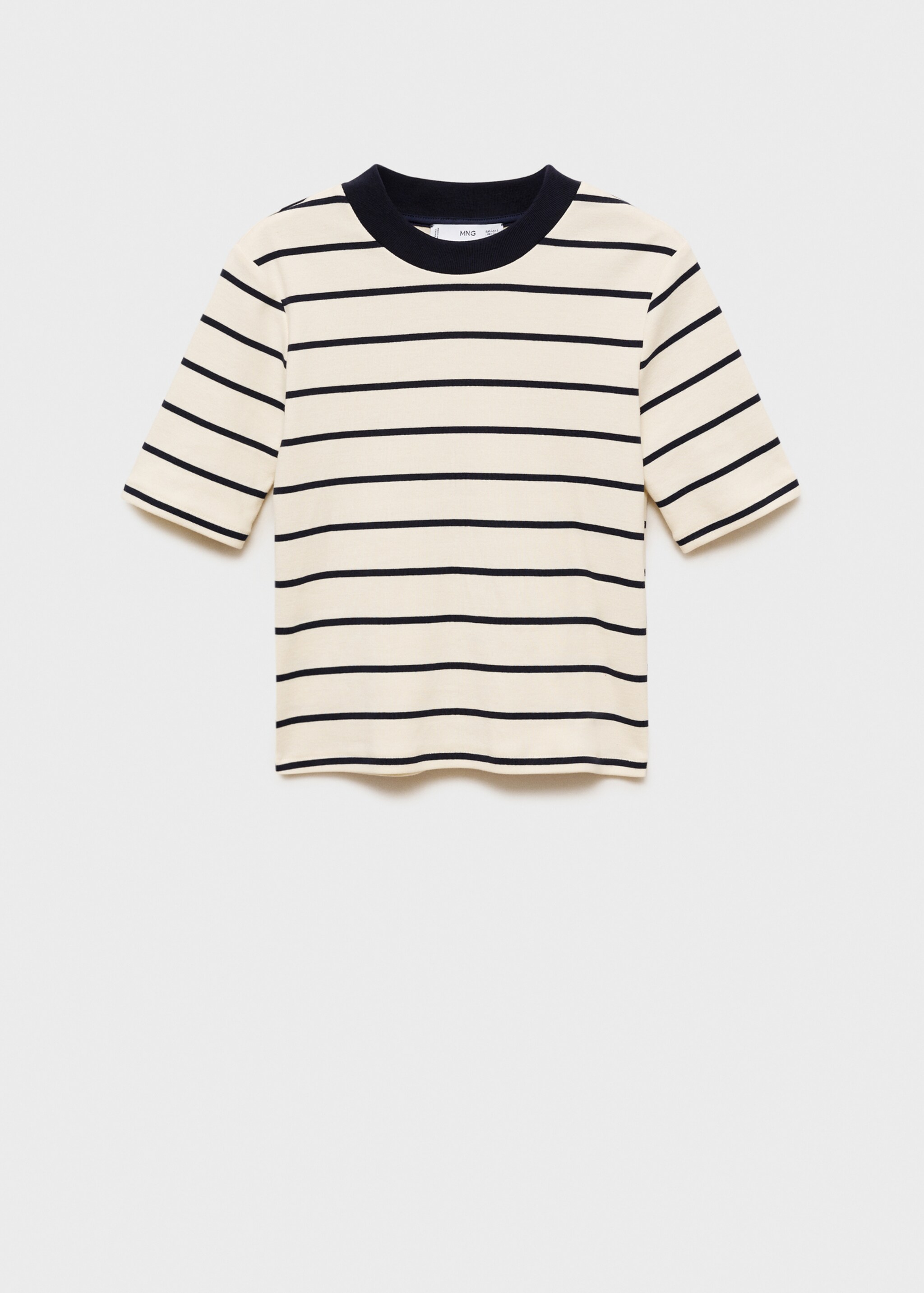 Striped cotton T-shirt - Article without model, Ecru. Ref: 87074077-00.