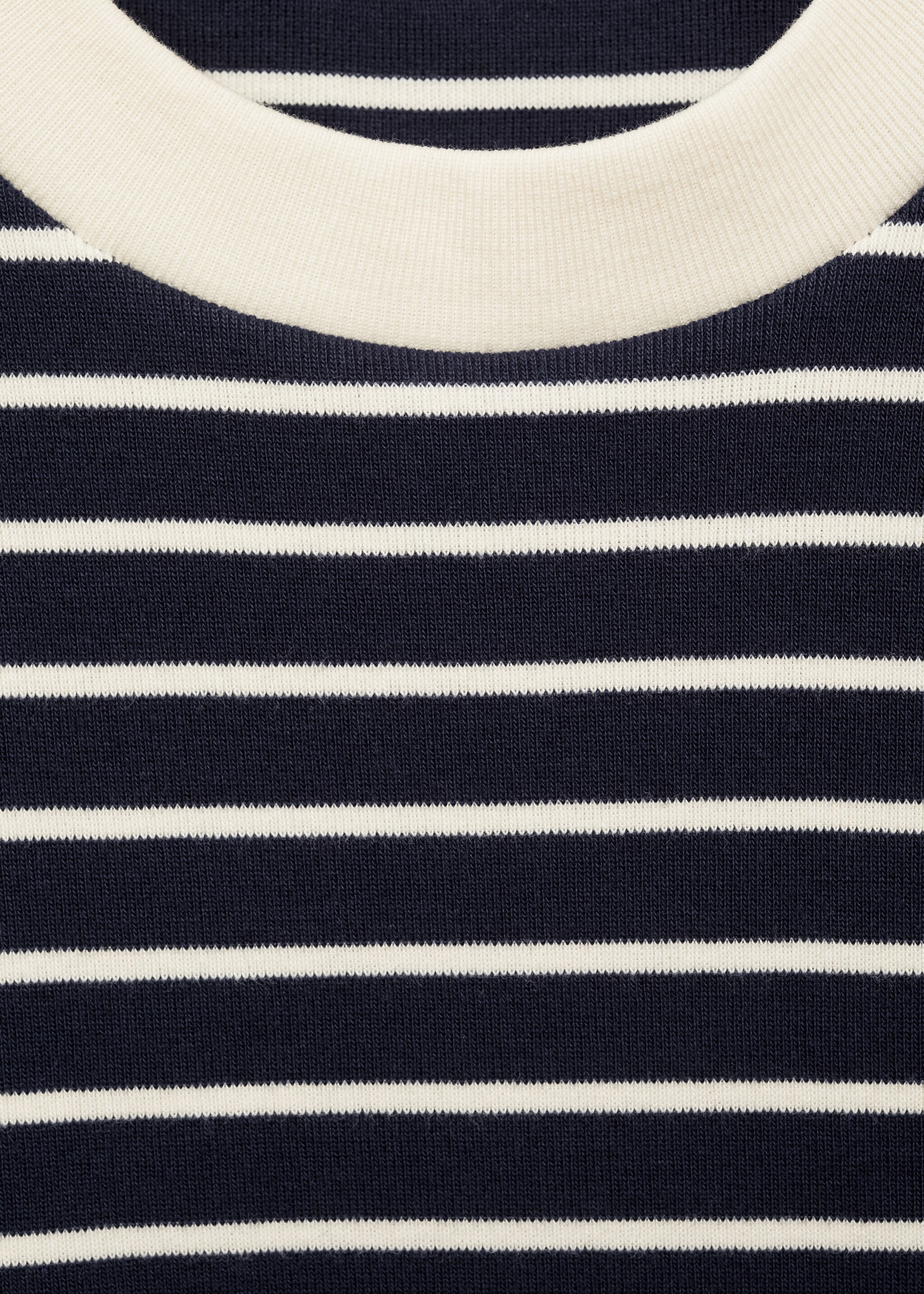 Striped cotton T-shirt - Details of the article 8, Dark Navy. Ref: 87074077-00.