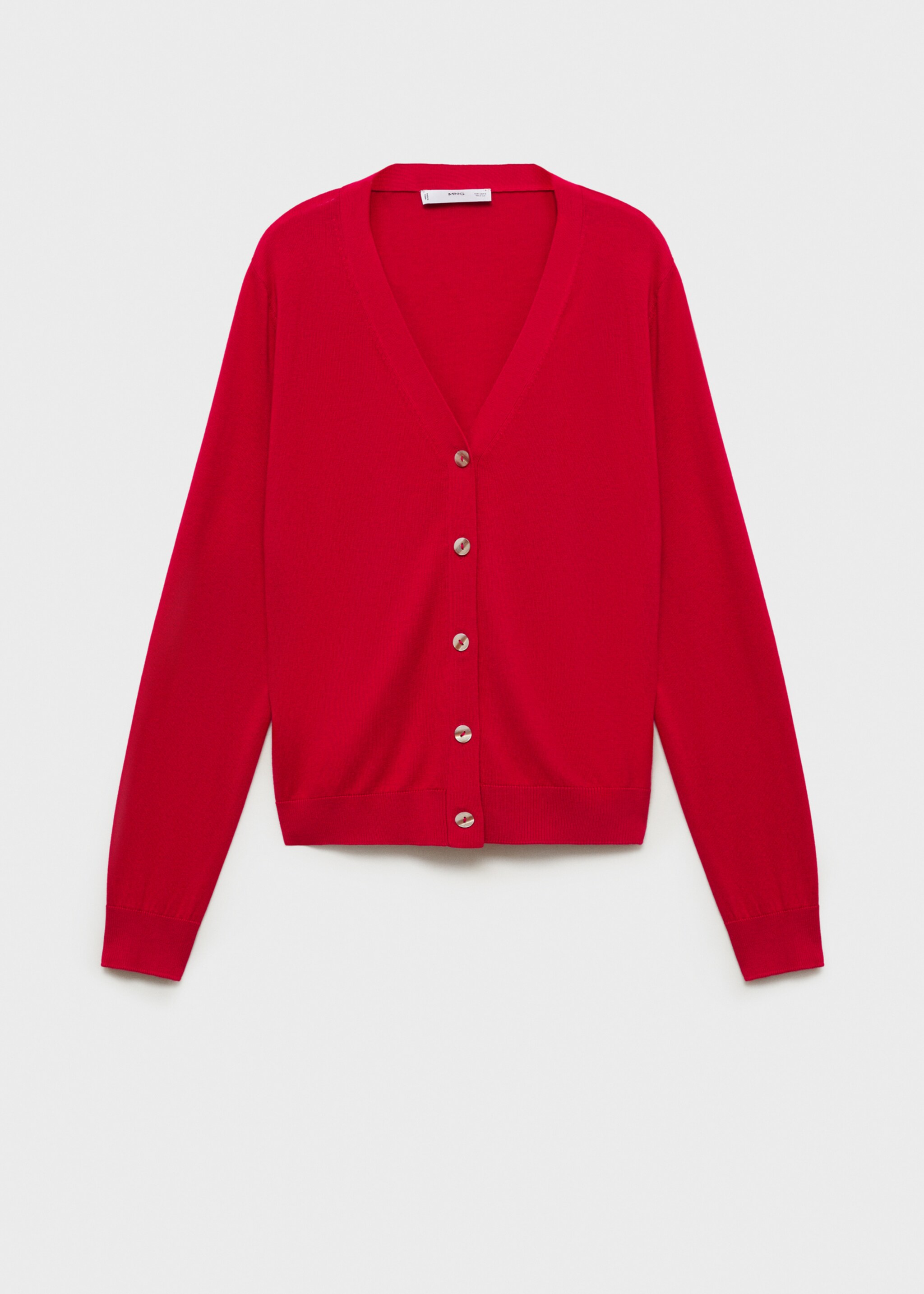 Mulberry silk-blend ribbed cardigan - Article without model, Red. Ref: 87074078-00.