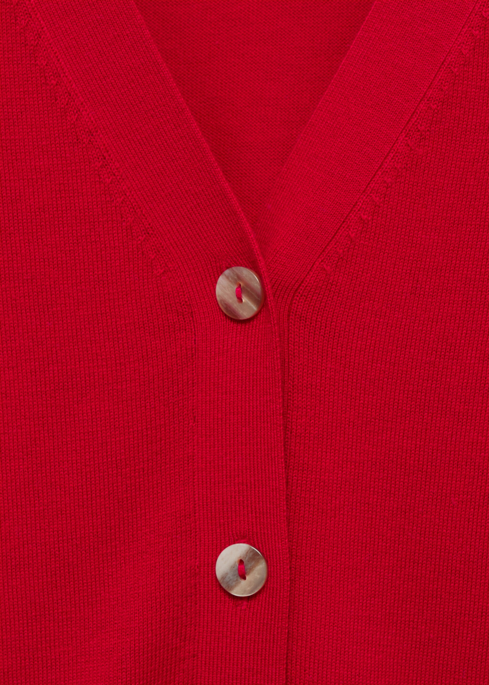 Mulberry silk-blend ribbed cardigan - Details of the article 8, Red. Ref: 87074078-00.