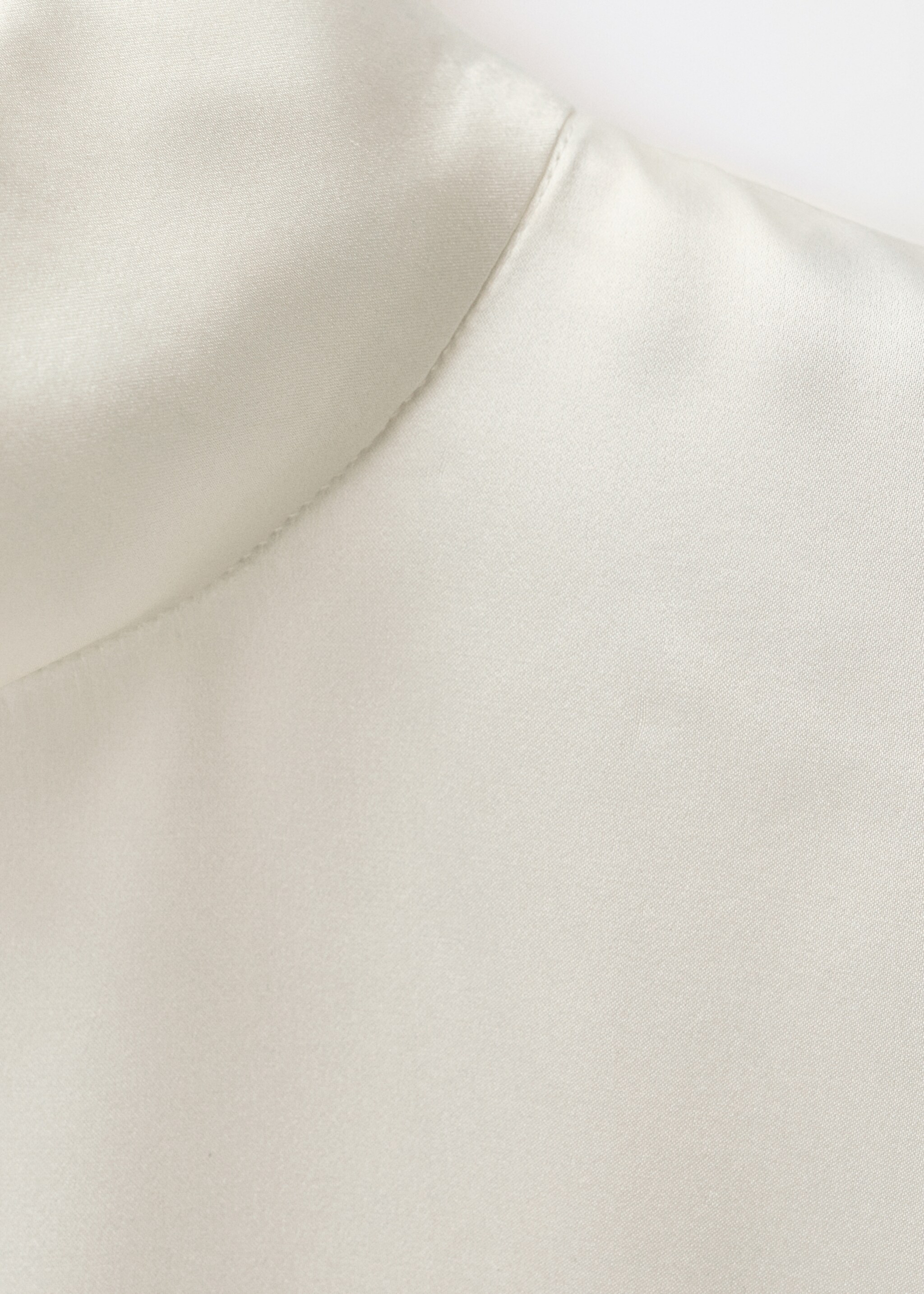 High neck silk blouse - Details of the article 0, Ecru. Ref: 87074081-00.