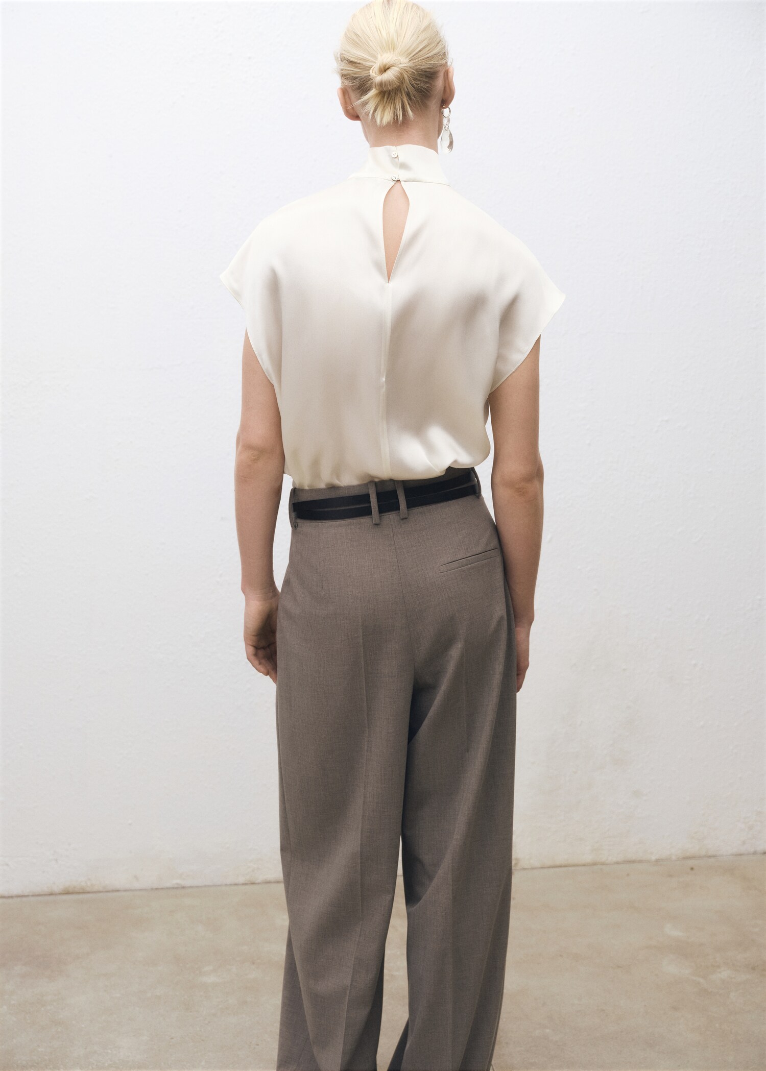 High neck silk blouse - Reverse of the article