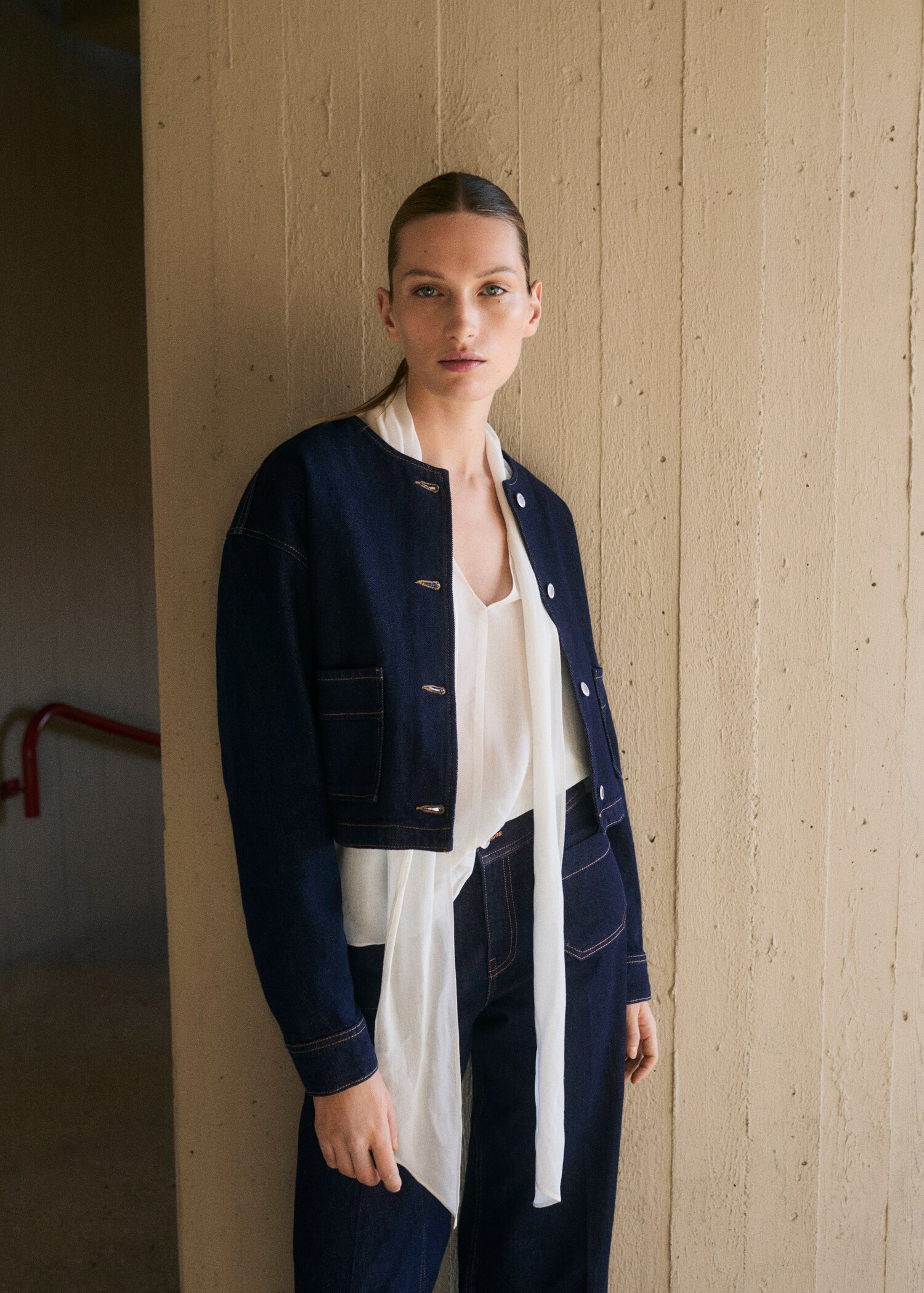 Rinse-wash denim jacket - Medium plane