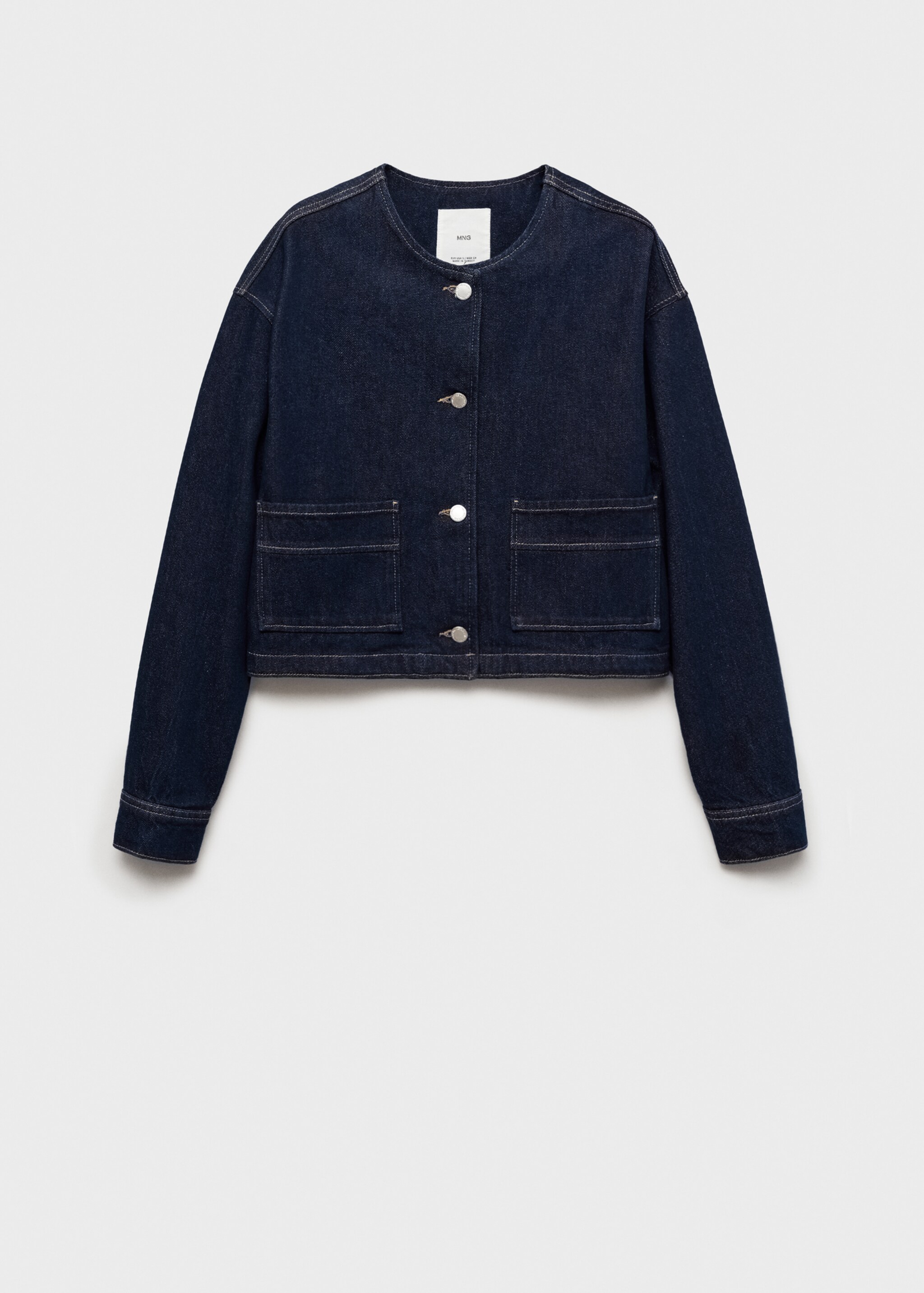 Rinse-wash denim jacket - Article without model, Open Blue. Ref: 87074082-00.