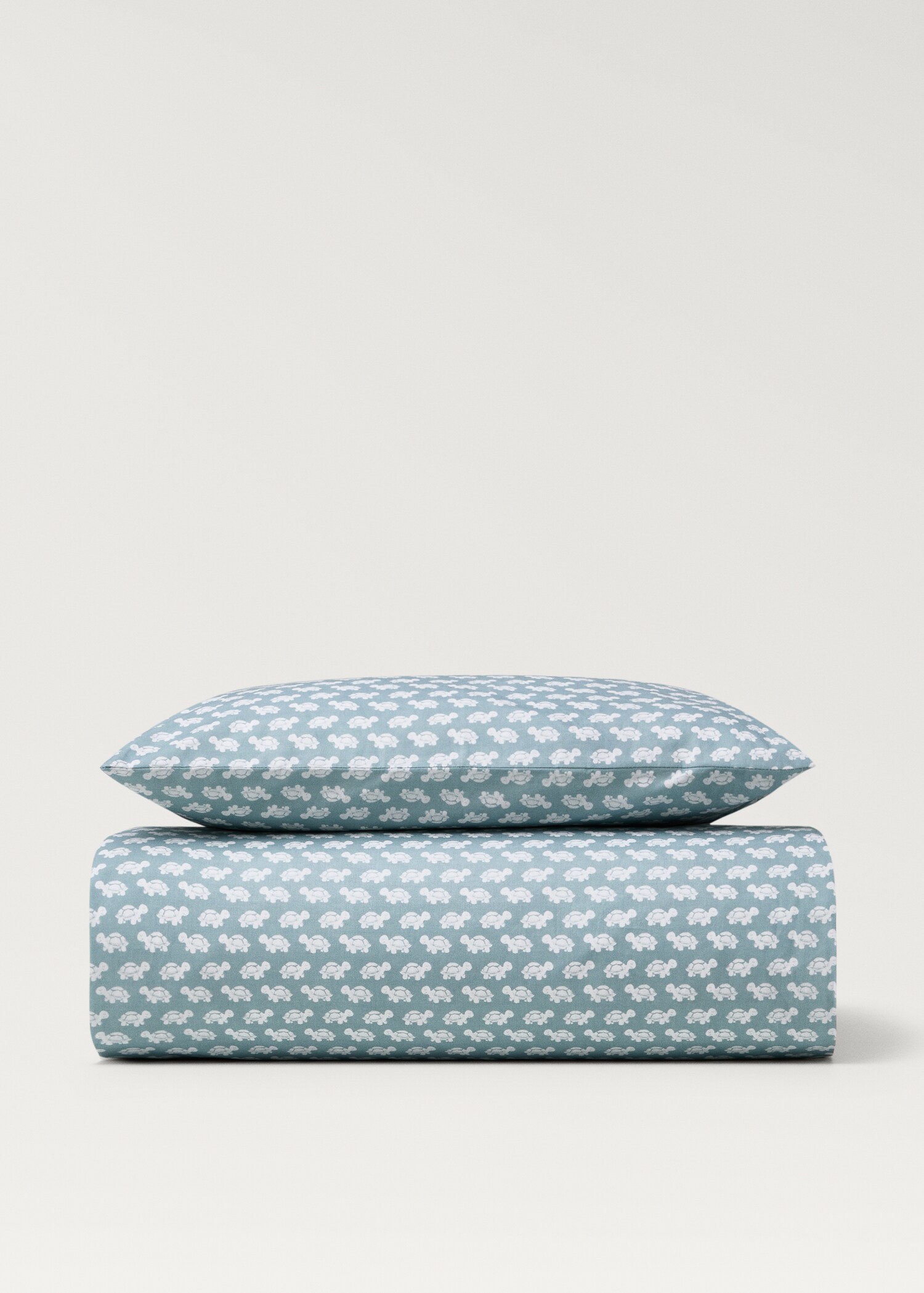 Reversibel dekbedovertrek van perkalkatoen voor kinderbed 90 cm - Artikel zonder model