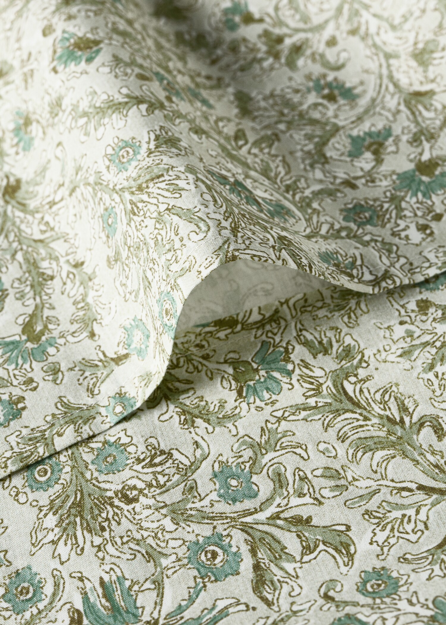 Cotton percale floral-print duvet cover for cot - Details of the article 2