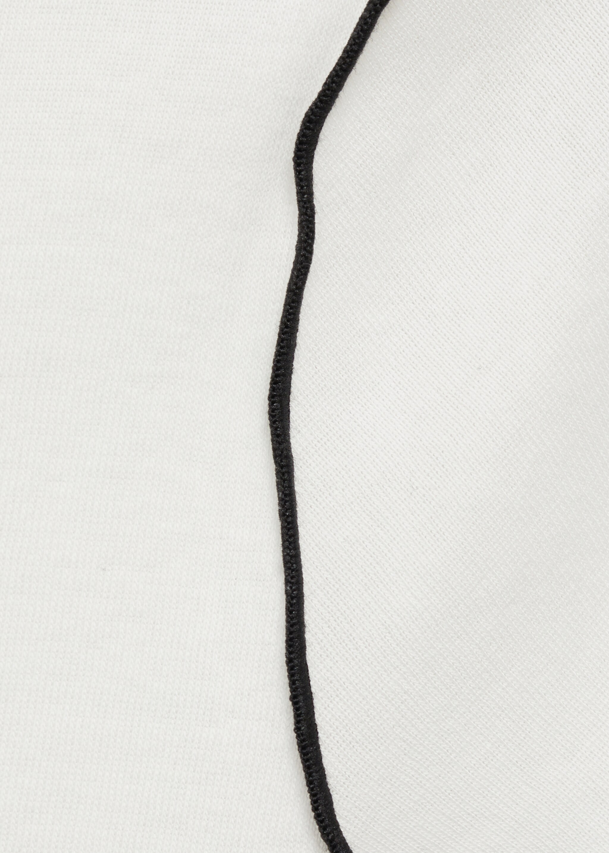 Crop top t-shirt with contrasting trim - Details of the article 0, White. Ref: 87074090-00.