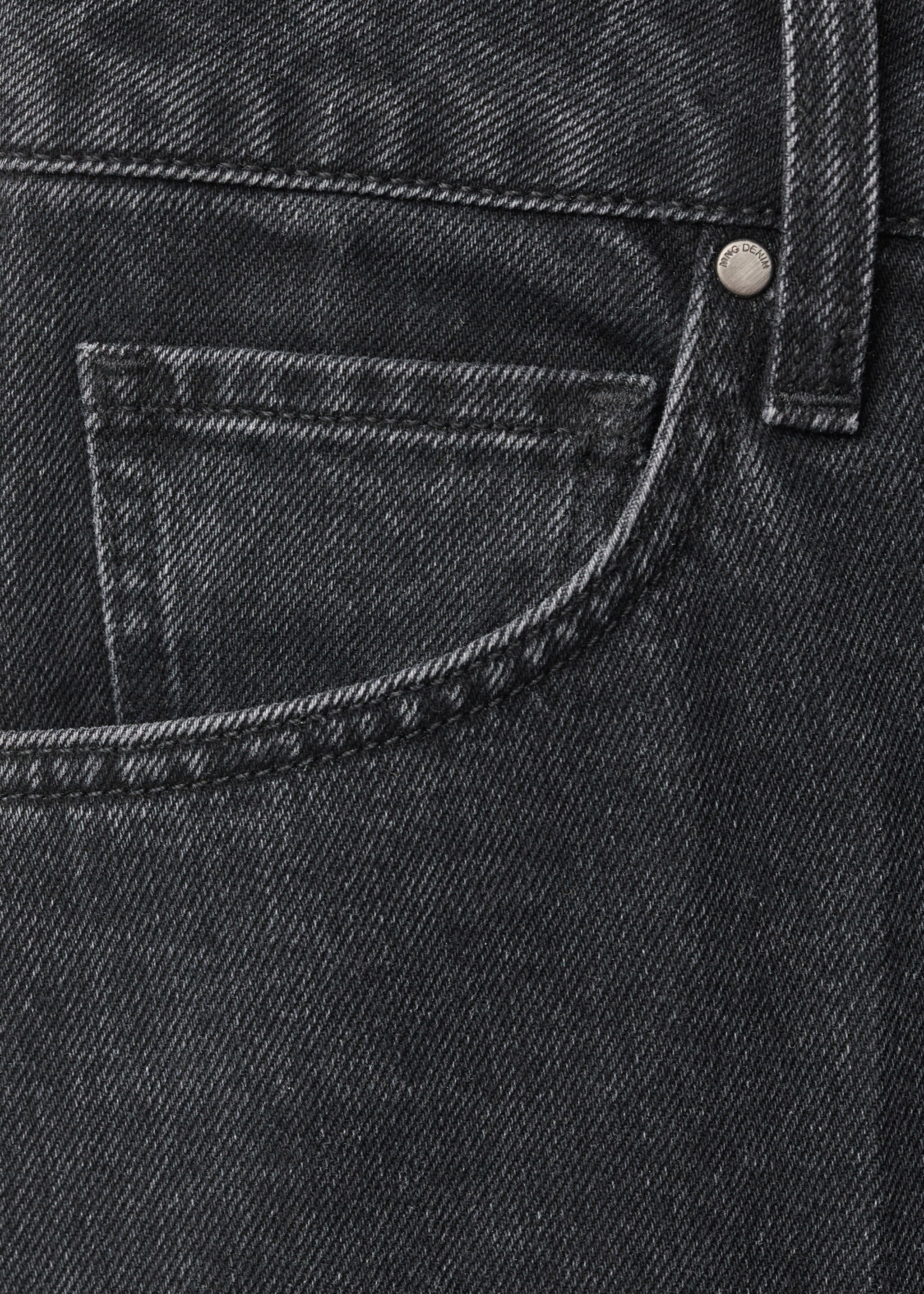 High waist straight jeans - Details of the article 0, Black denim. Ref: 87074091-00.