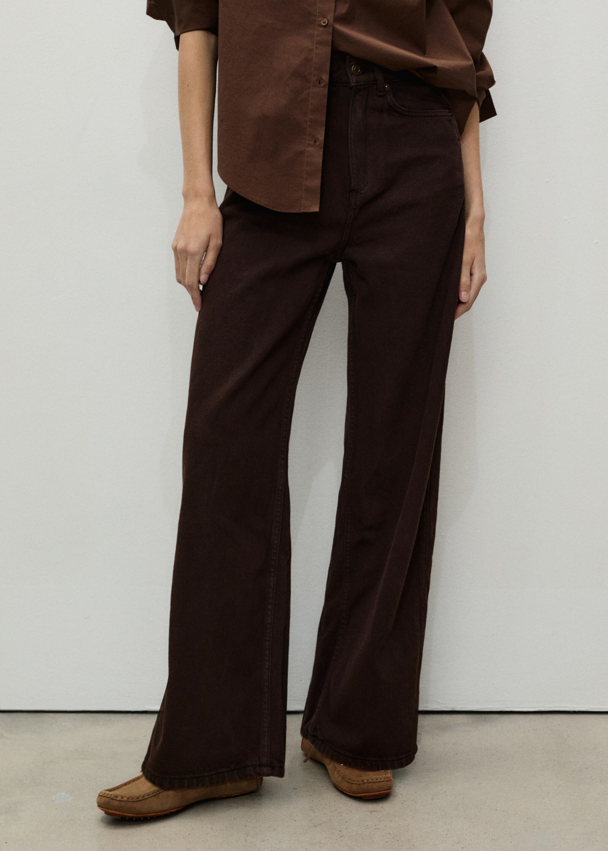 High-waist ballonjeans - Middenvlak, Chocoladebruin. Ref: 87074094-00.