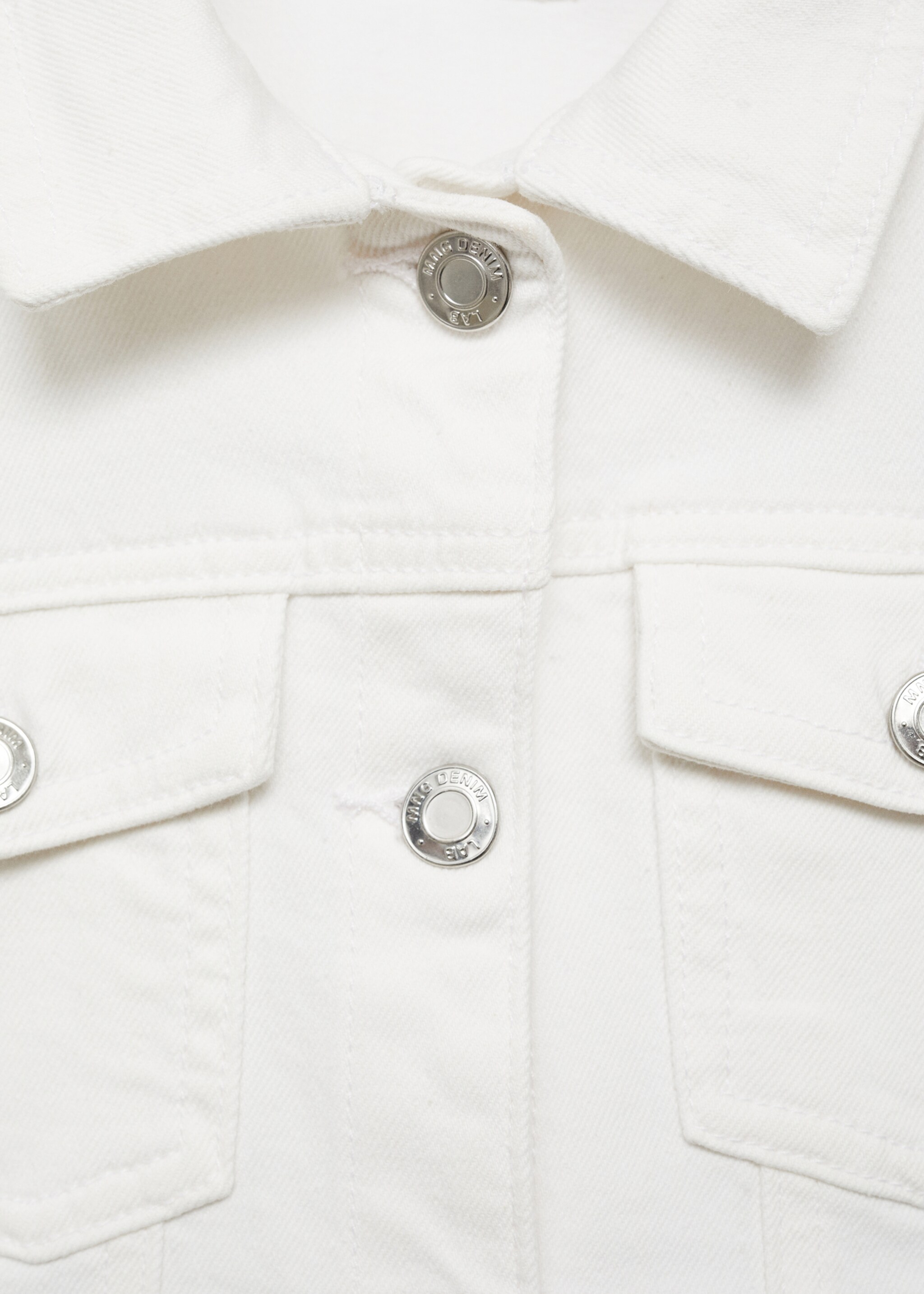 Denim jacket - Details of the article 8, White. Ref: 87074386-00.