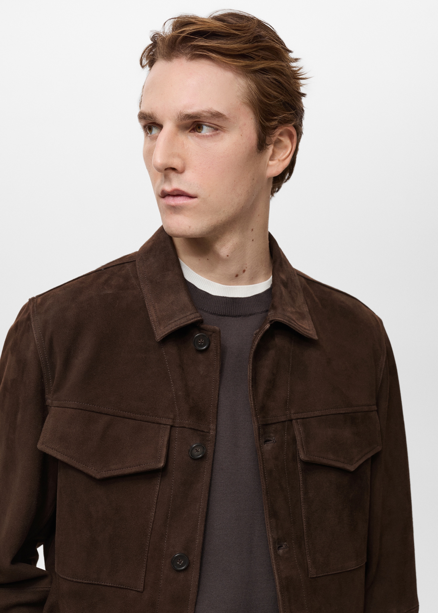Suede jacket with pockets - Details of the article 1