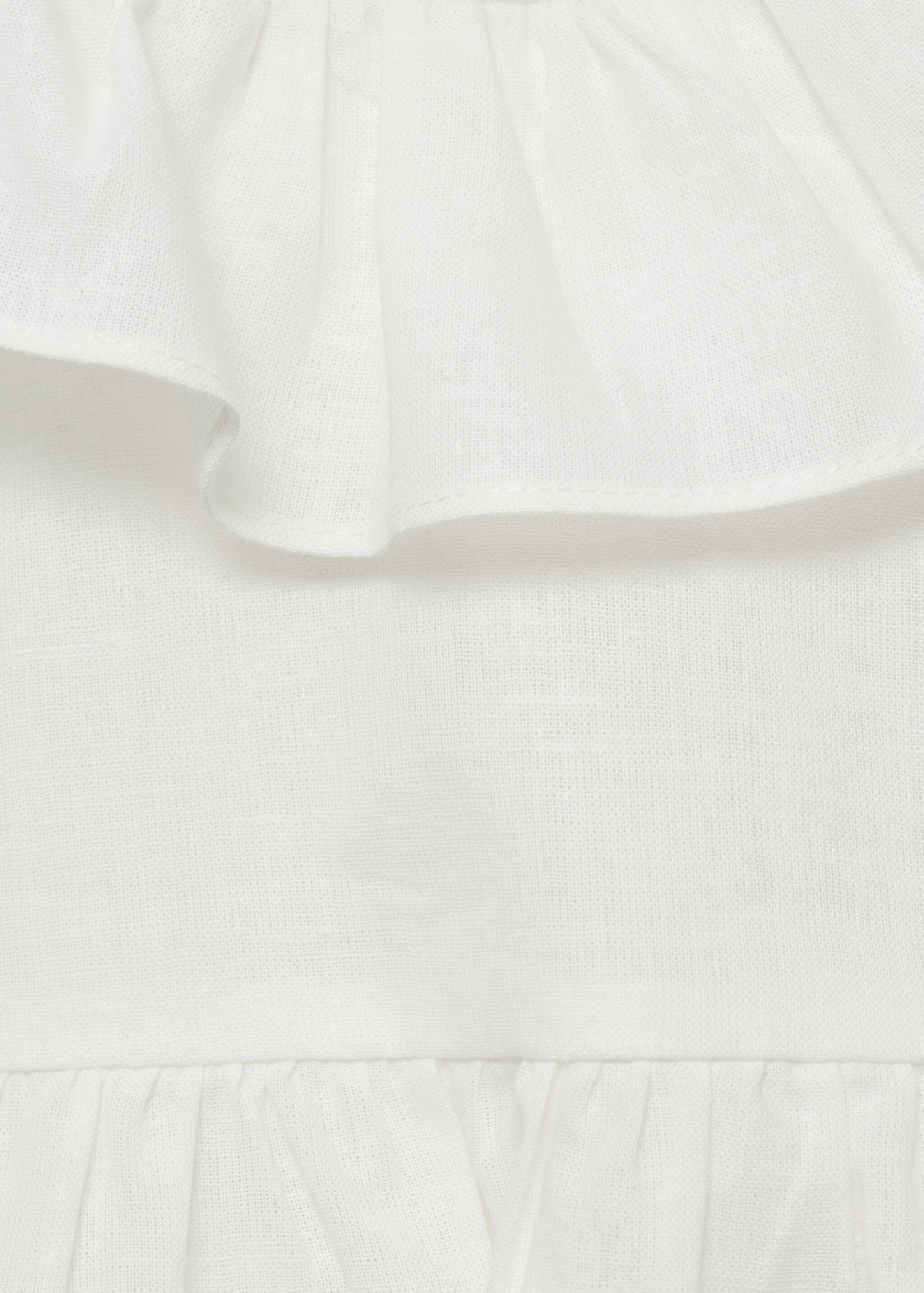 Linen dress with bow and frog - Details of the article 8, Off White. Ref: 87074395-00.