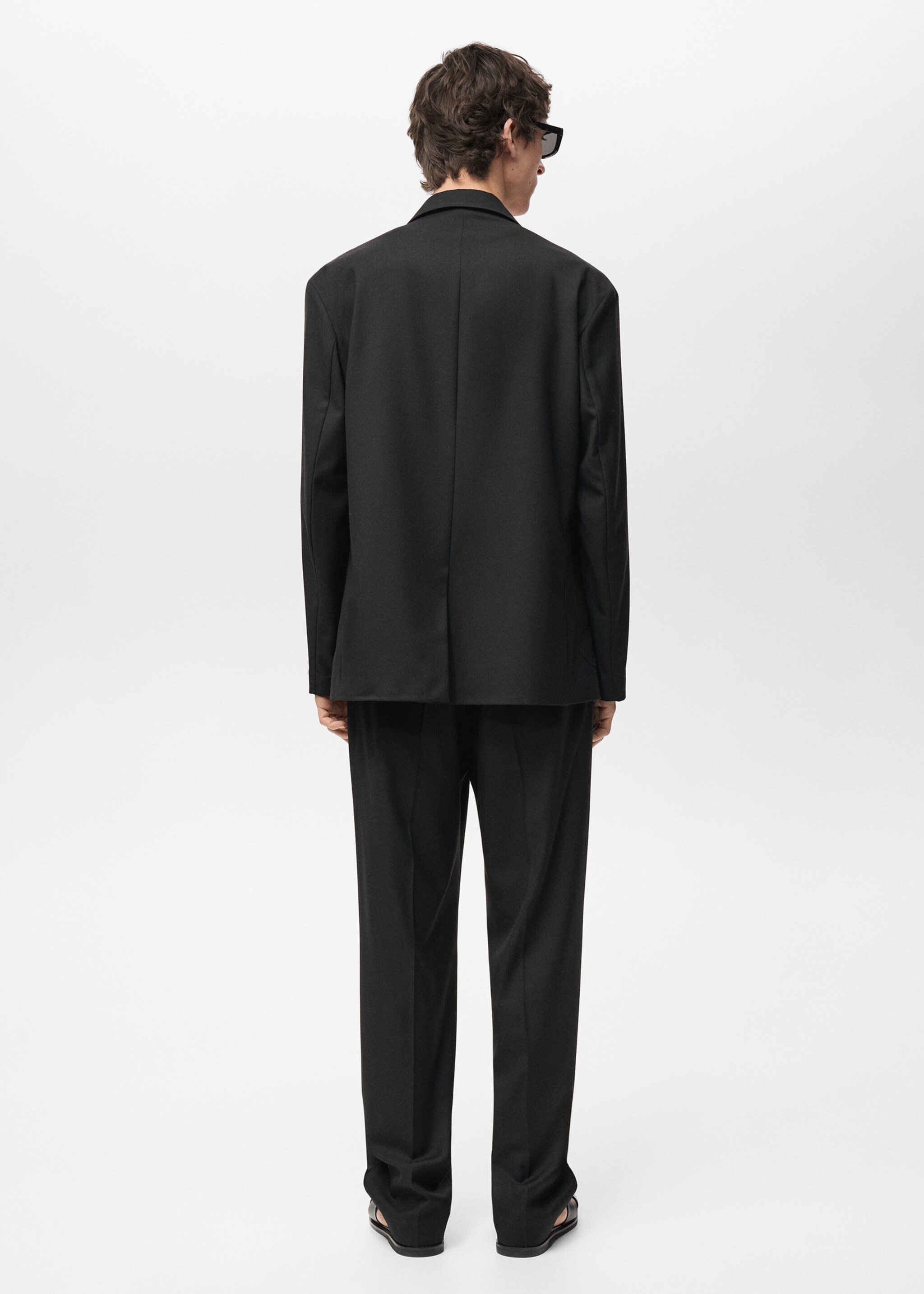 Relaxed fit suit blazer - Reverse of the article, Black. Ref: 87074399-00.