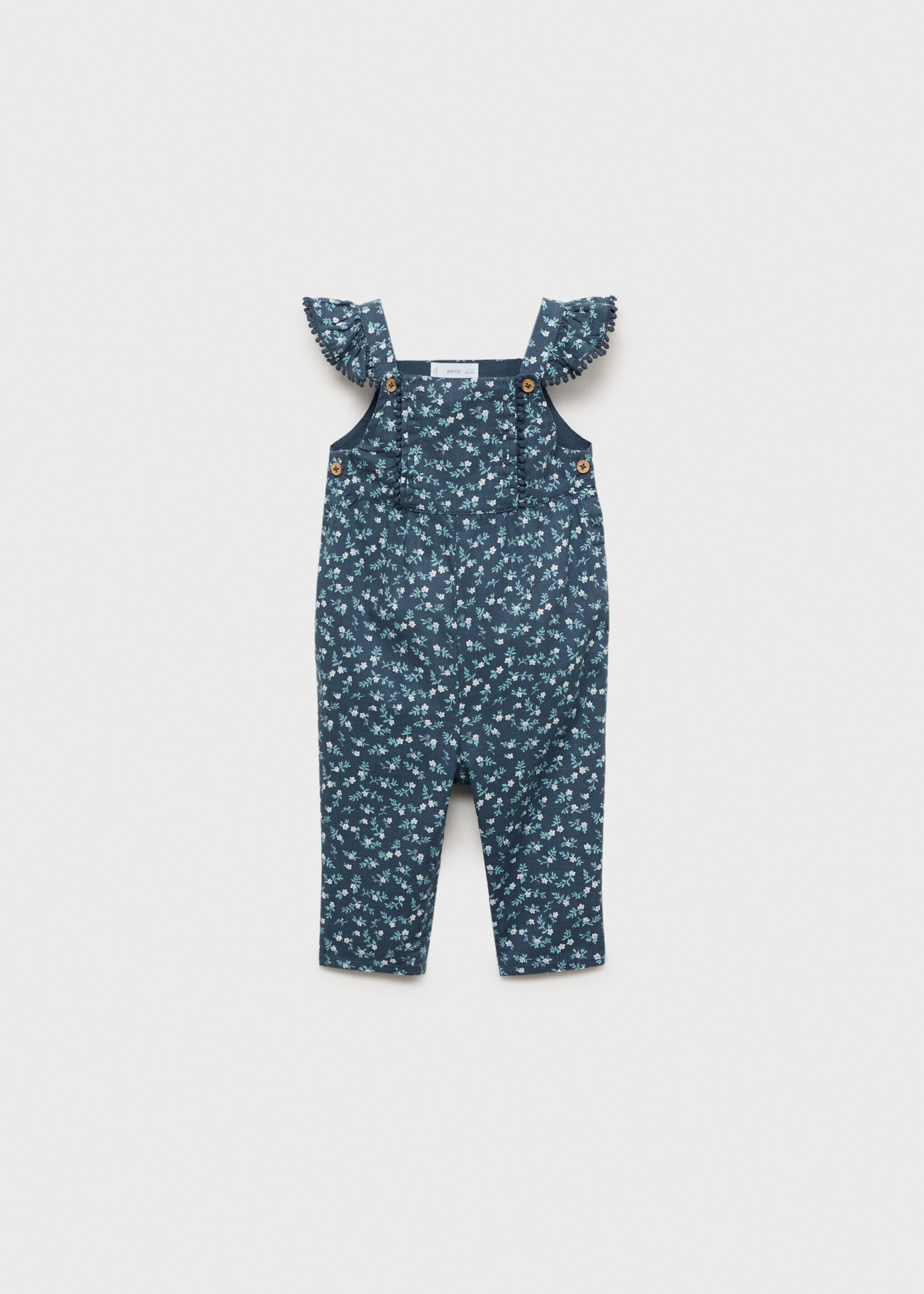 Ruffled printed dungarees - Article without model, Dark Navy. Ref: 87074400-00.