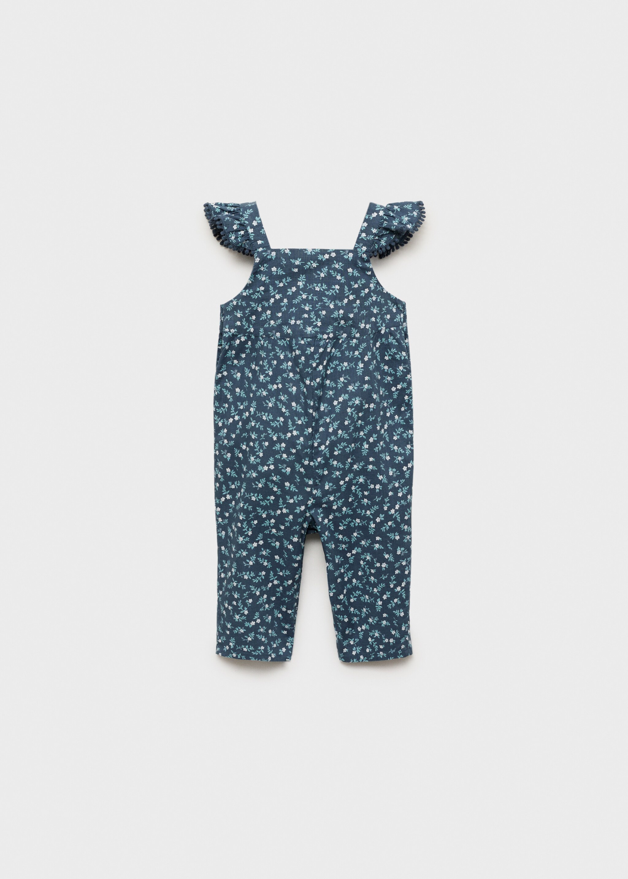 Ruffled printed dungarees - Reverse of the article, Dark Navy. Ref: 87074400-00.