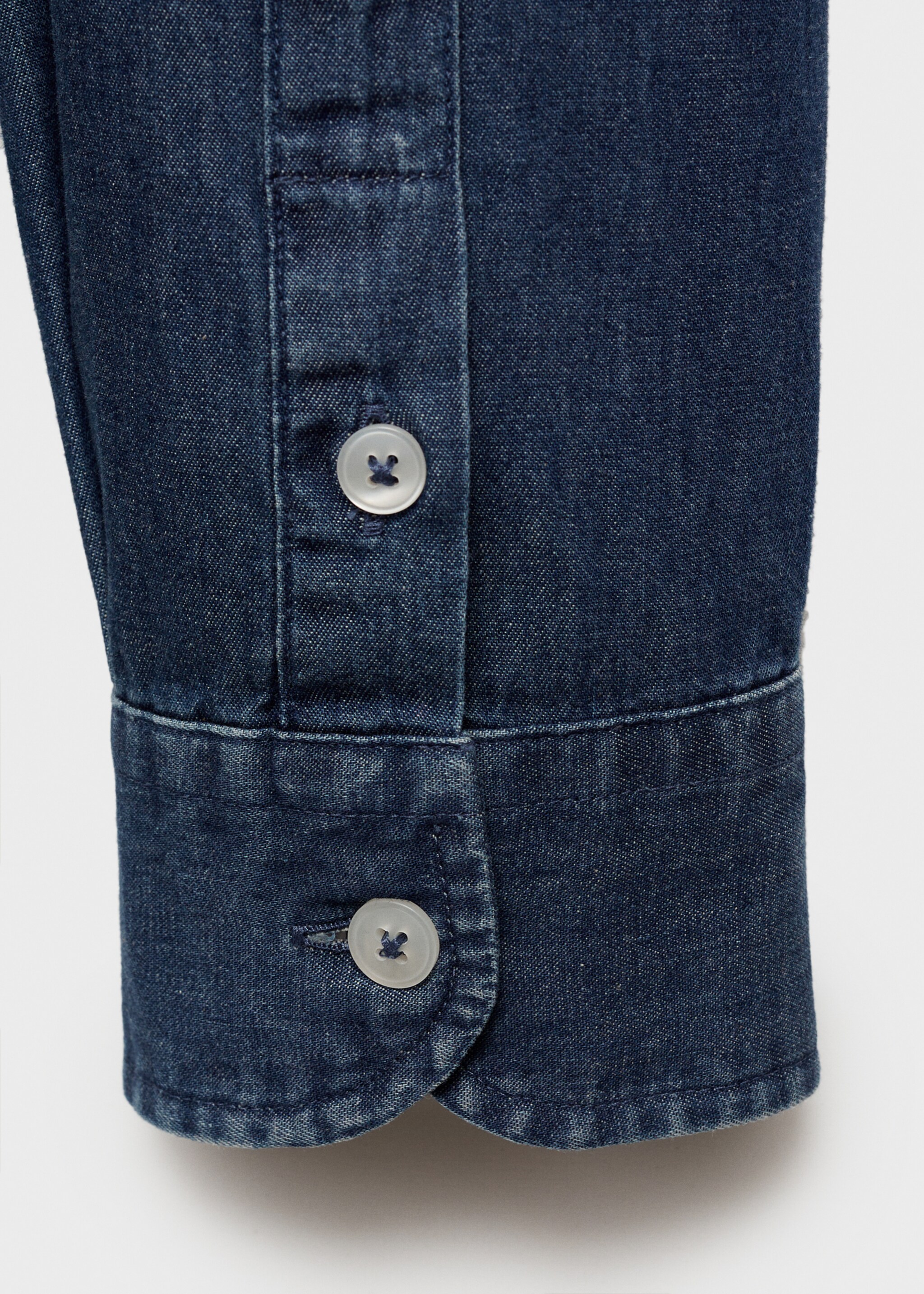 100% cotton chambray shirt - Details of the article 0, Dark Blue. Ref: 87074407-00.
