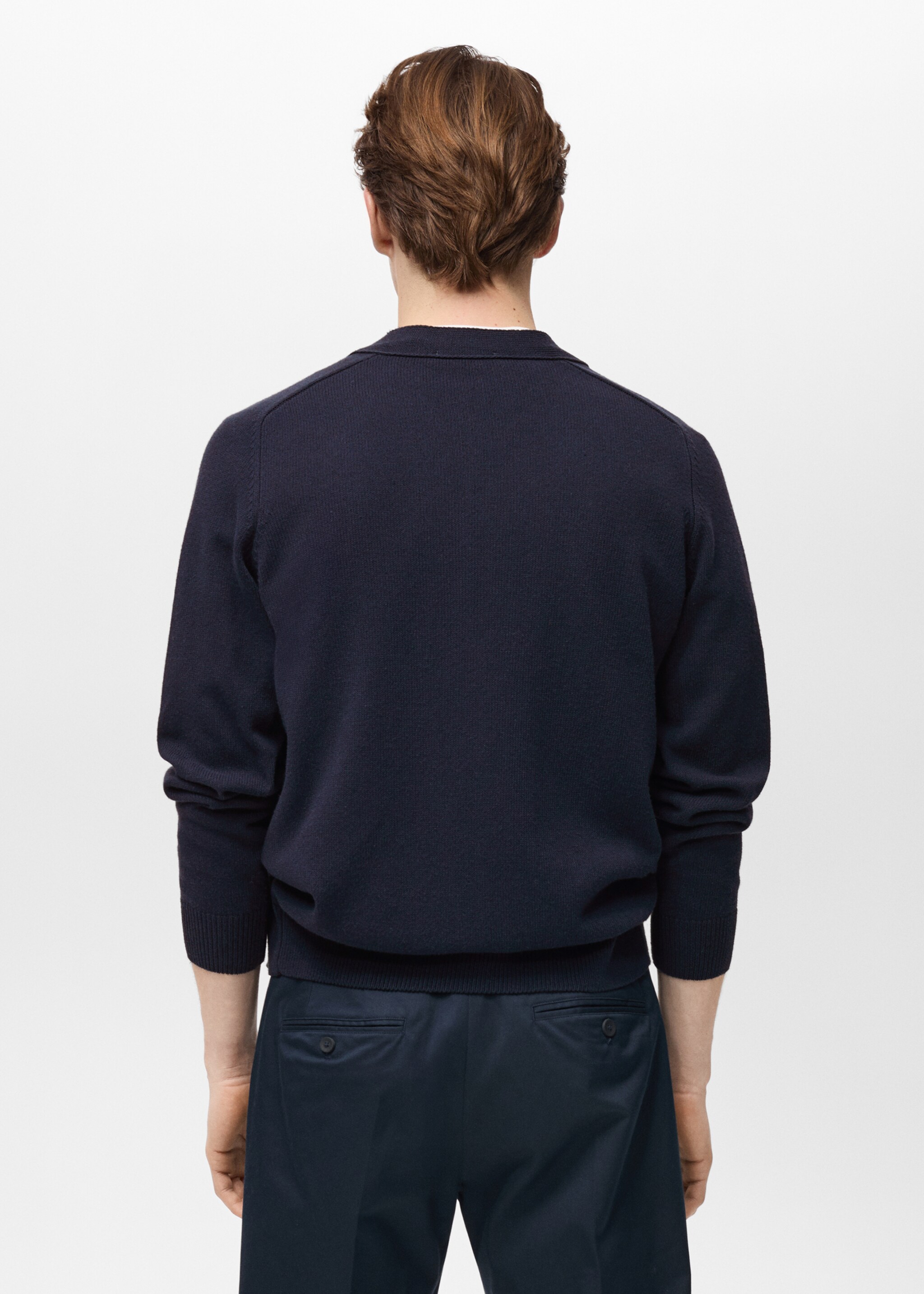 Cárdigan punto algodón botones - Reverso del artículo, Azul noche. Ref: 87074410-00.
