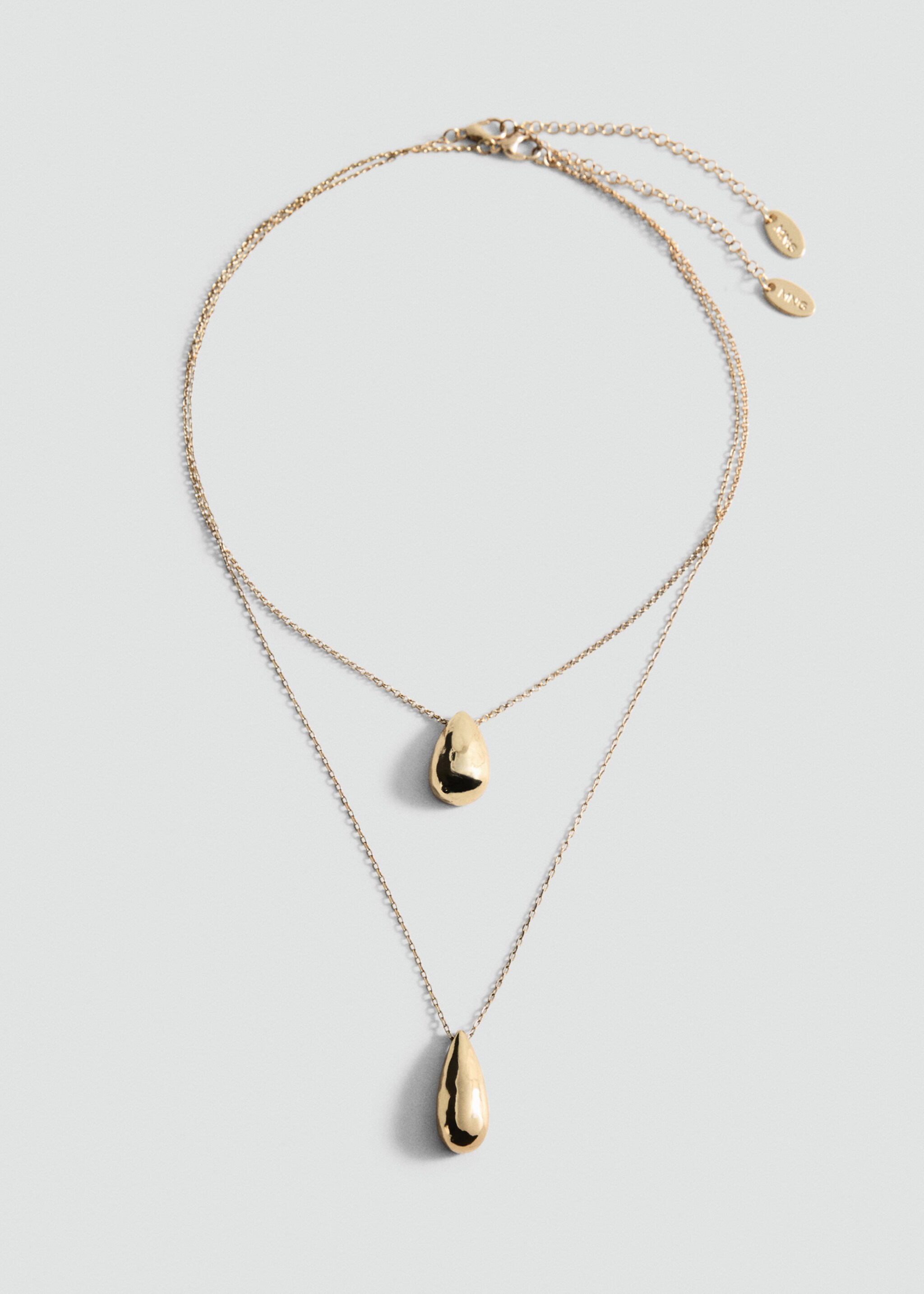 Double-drop pendant necklace - Article without model, Gold. Ref: 87074411-00.