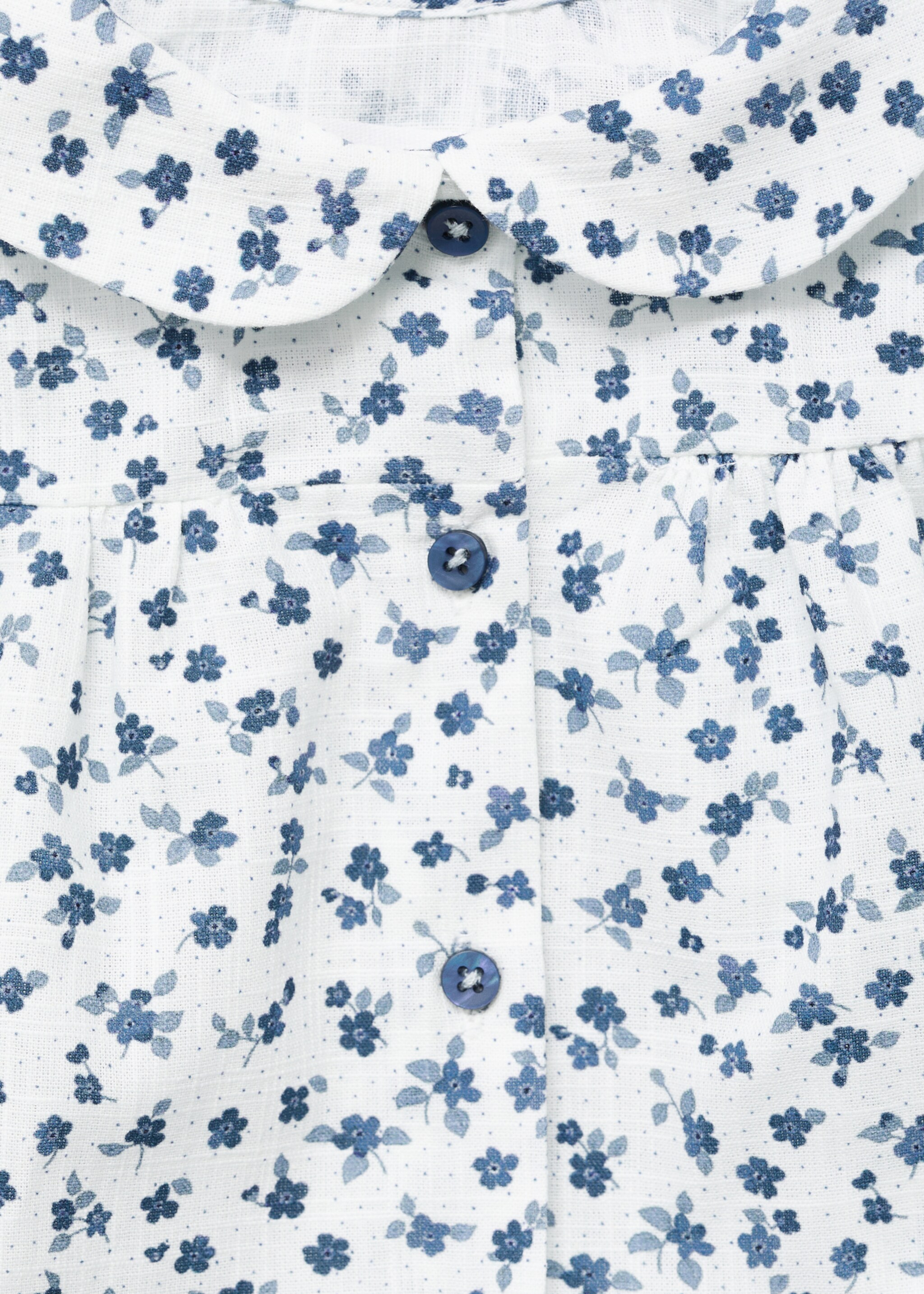 Floral-print cotton blouse - Details of the article 8, Off White. Ref: 87074414-00.