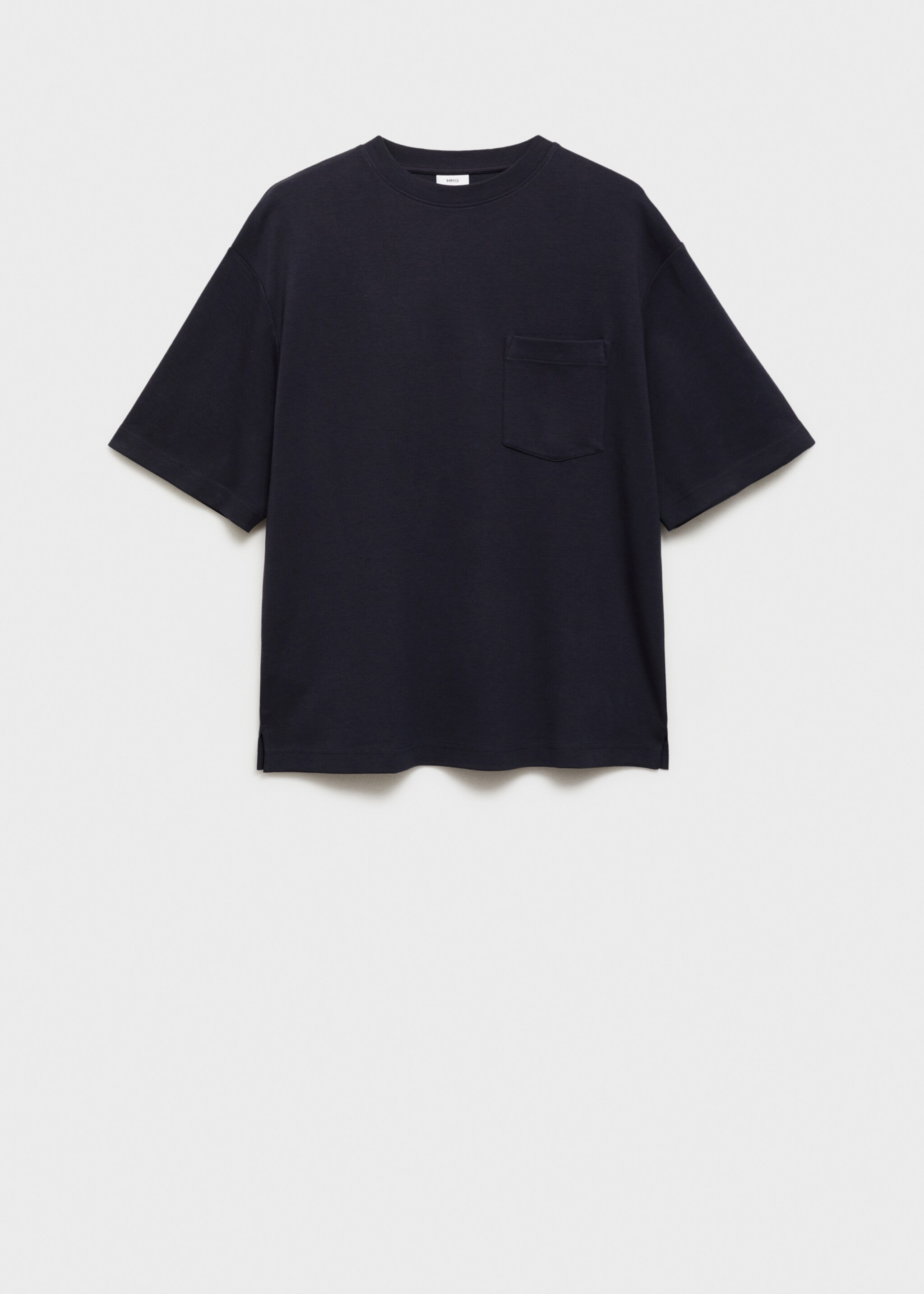 Oversize cotton pocket T-shirt - Article without model, Dark Navy. Ref: 87074416-00.