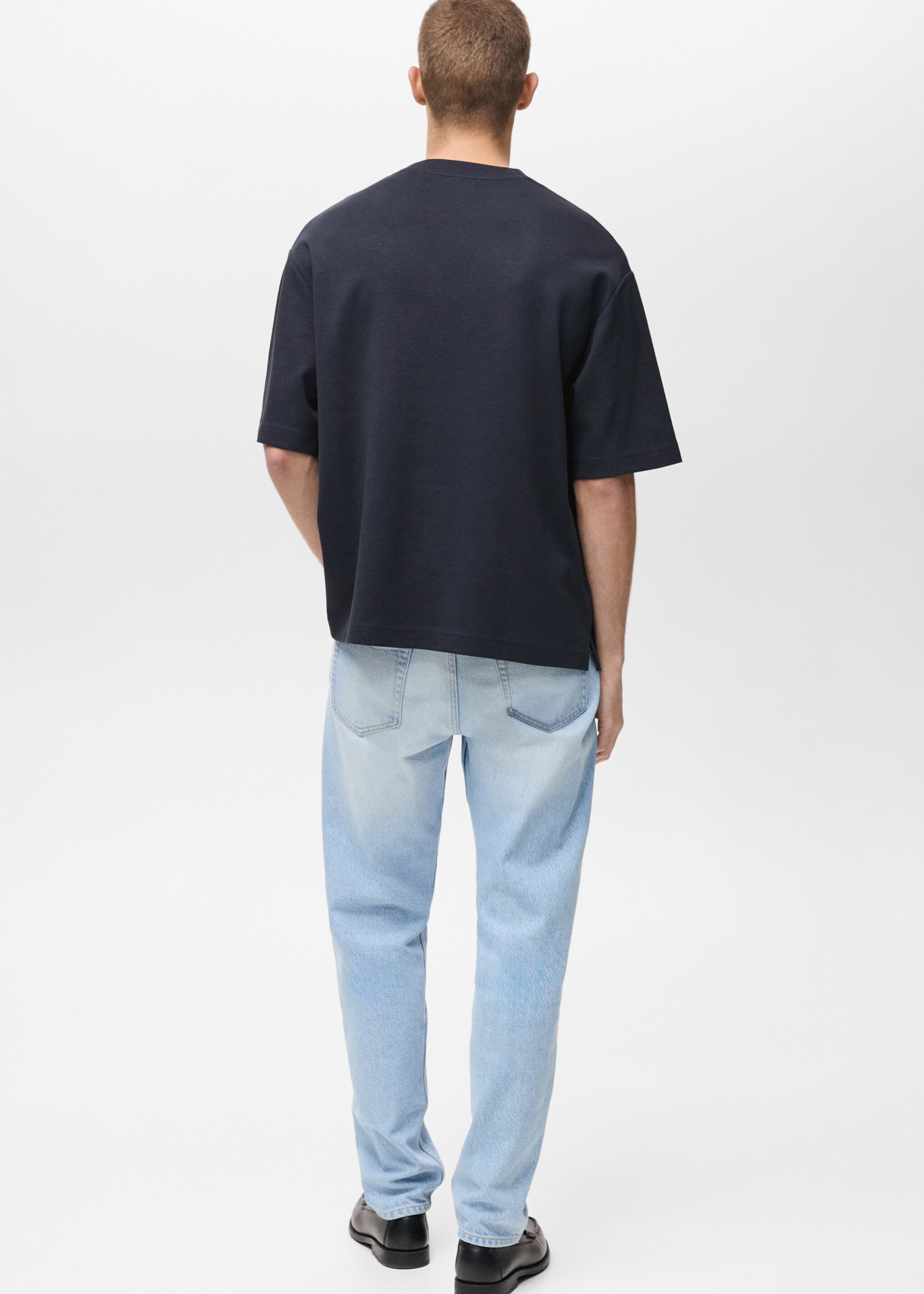 Oversize cotton pocket T-shirt - Reverse of the article, Dark Navy. Ref: 87074416-00.