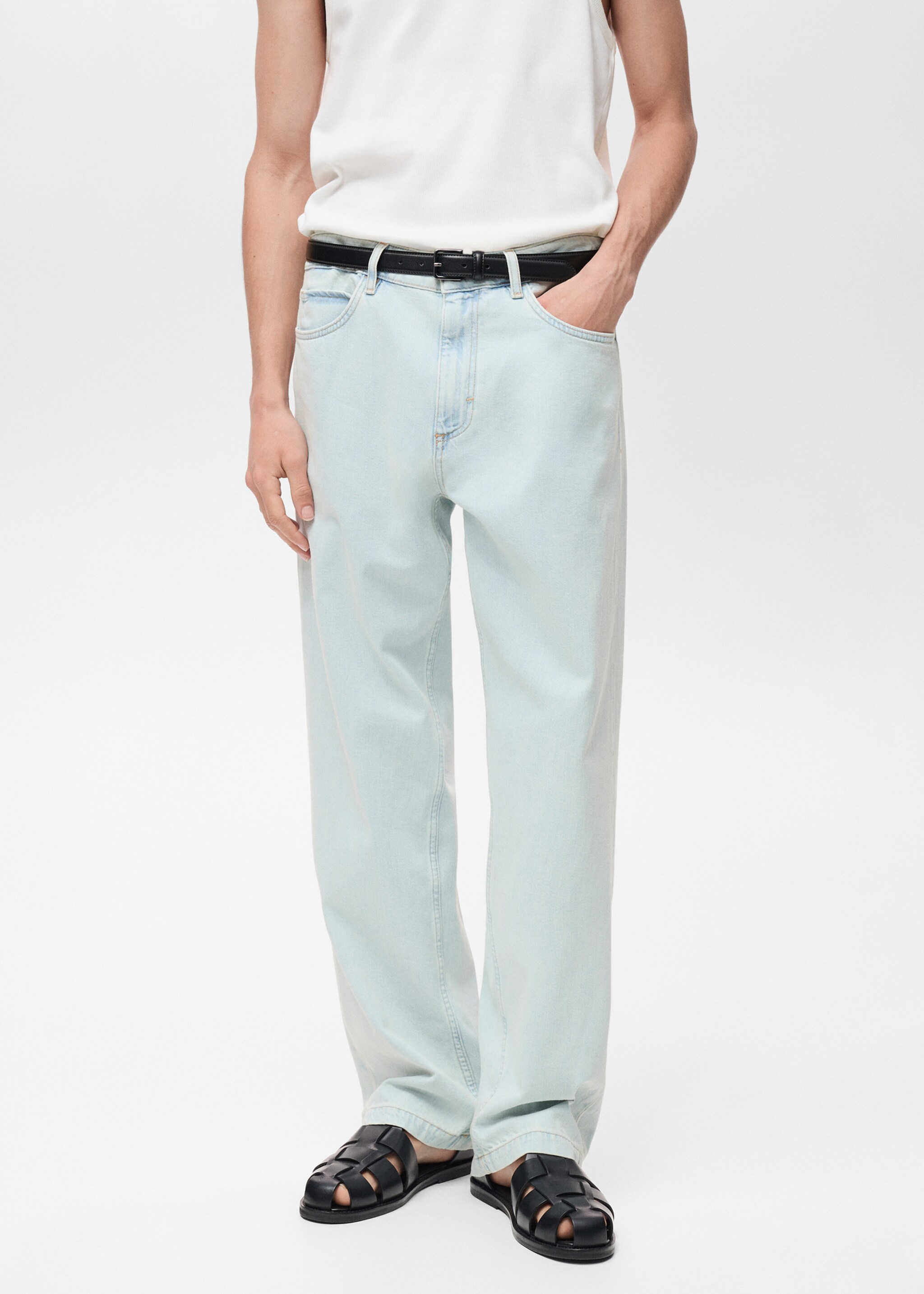 Loose-fit jeans - Medium plane, Bleach Blue. Ref: 87074417-00.