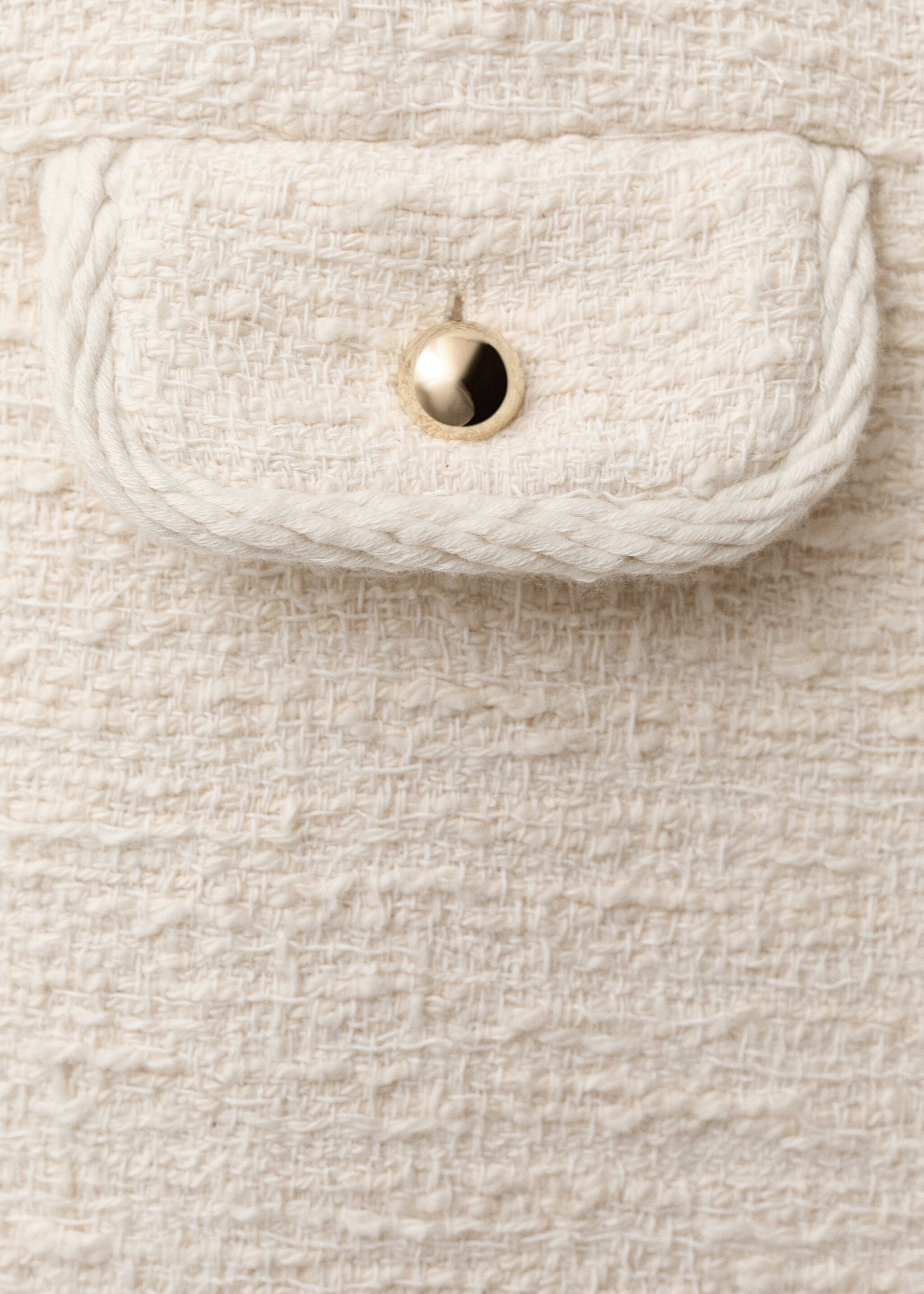 Tweed jacket with striped collar - Details of the article 0, Ecru. Ref: 87074426-00.