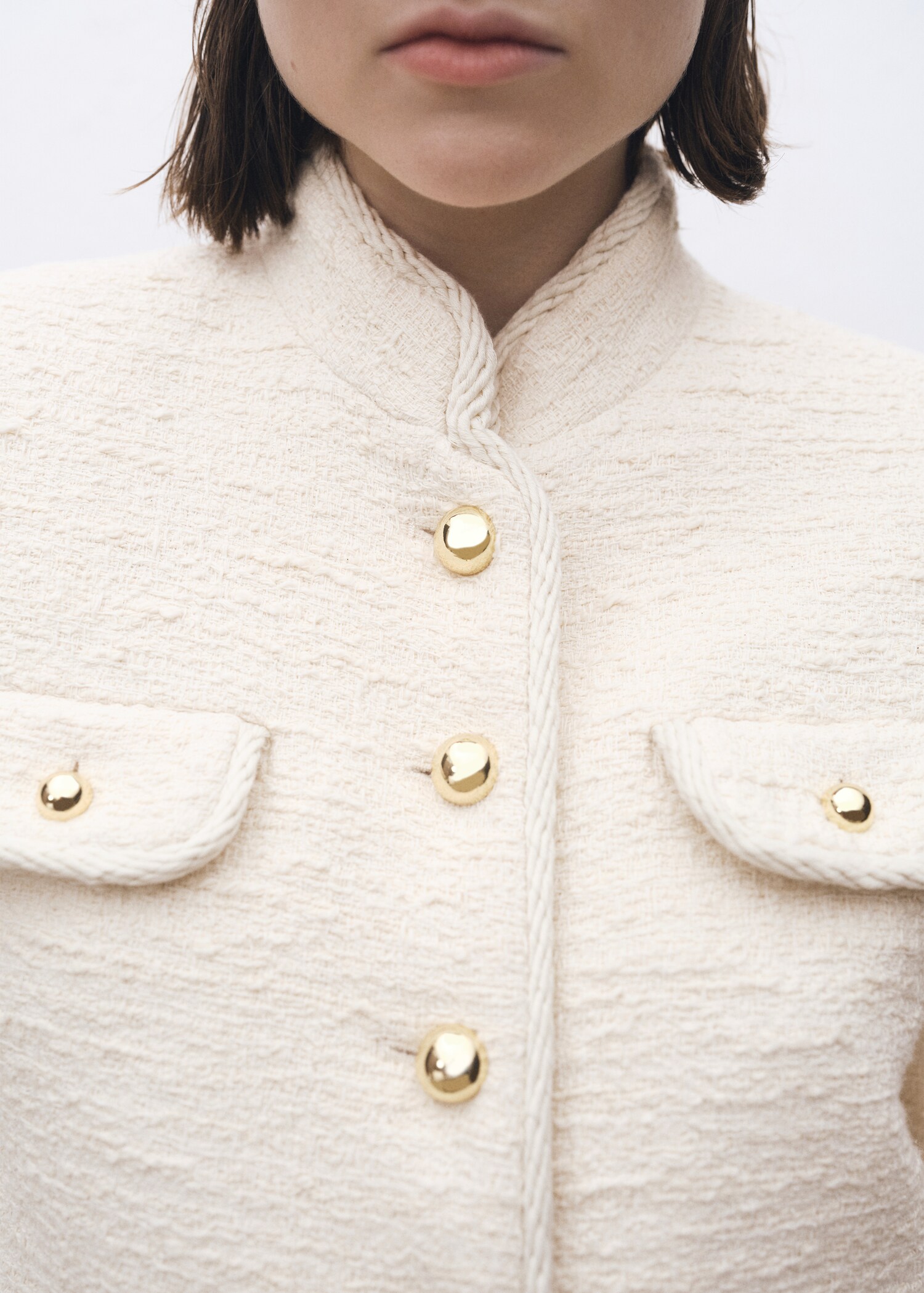 Tweed jacket with striped collar - Details of the article 6