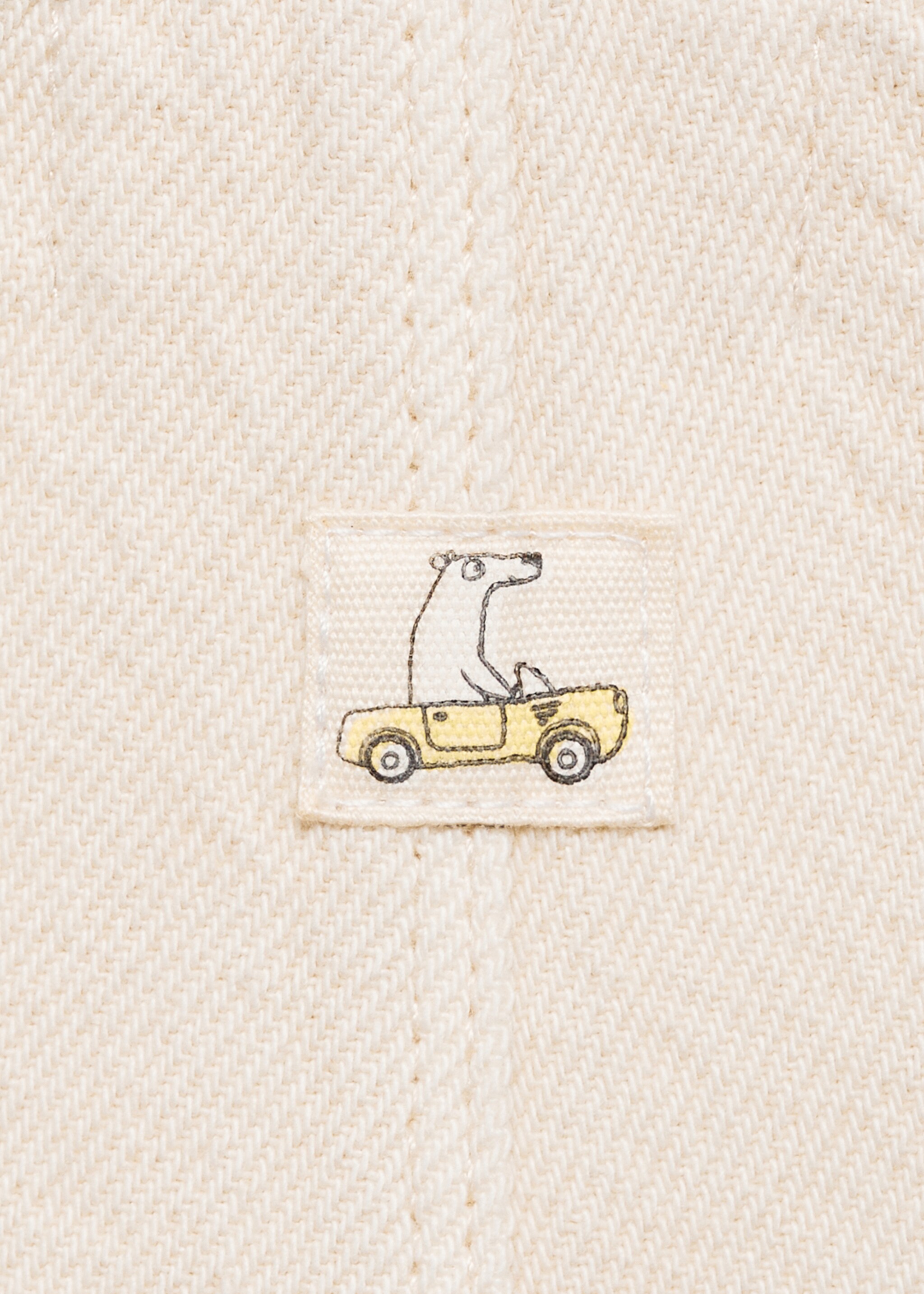 Long denim overalls with pocket - Details of the article 8, Ecru. Ref: 87074781-00.