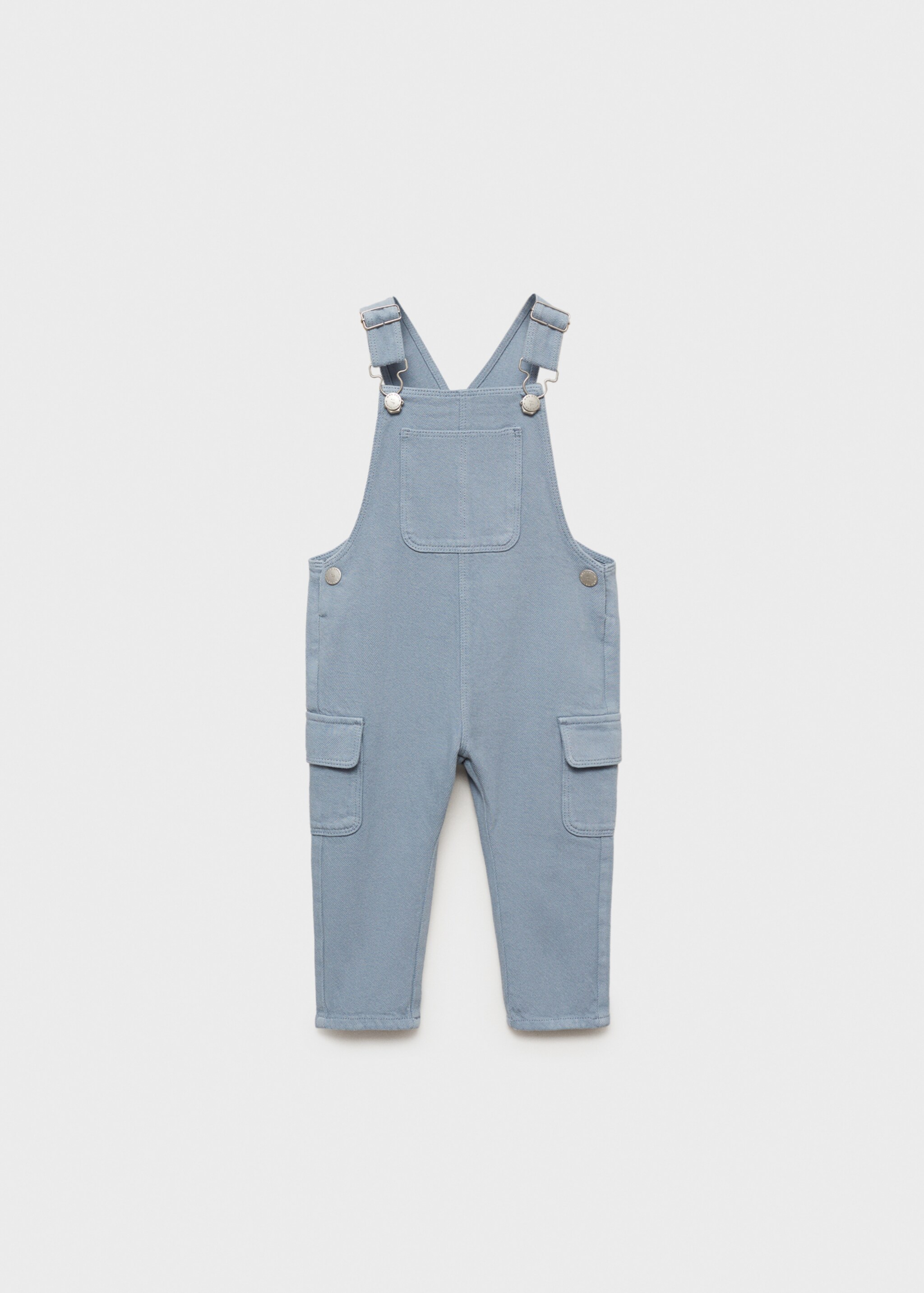 Long denim overalls with pocket - Article without model, Blue. Ref: 87074781-00.