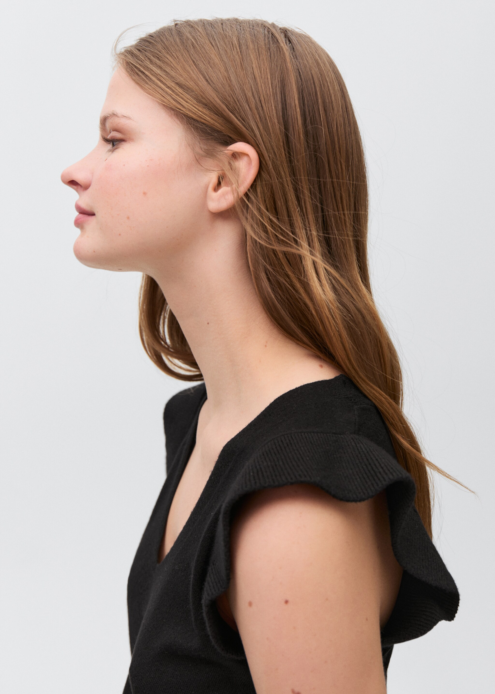 Top cuello pico - Detalle del artículo 1, Negro. Ref: 87074785-00.