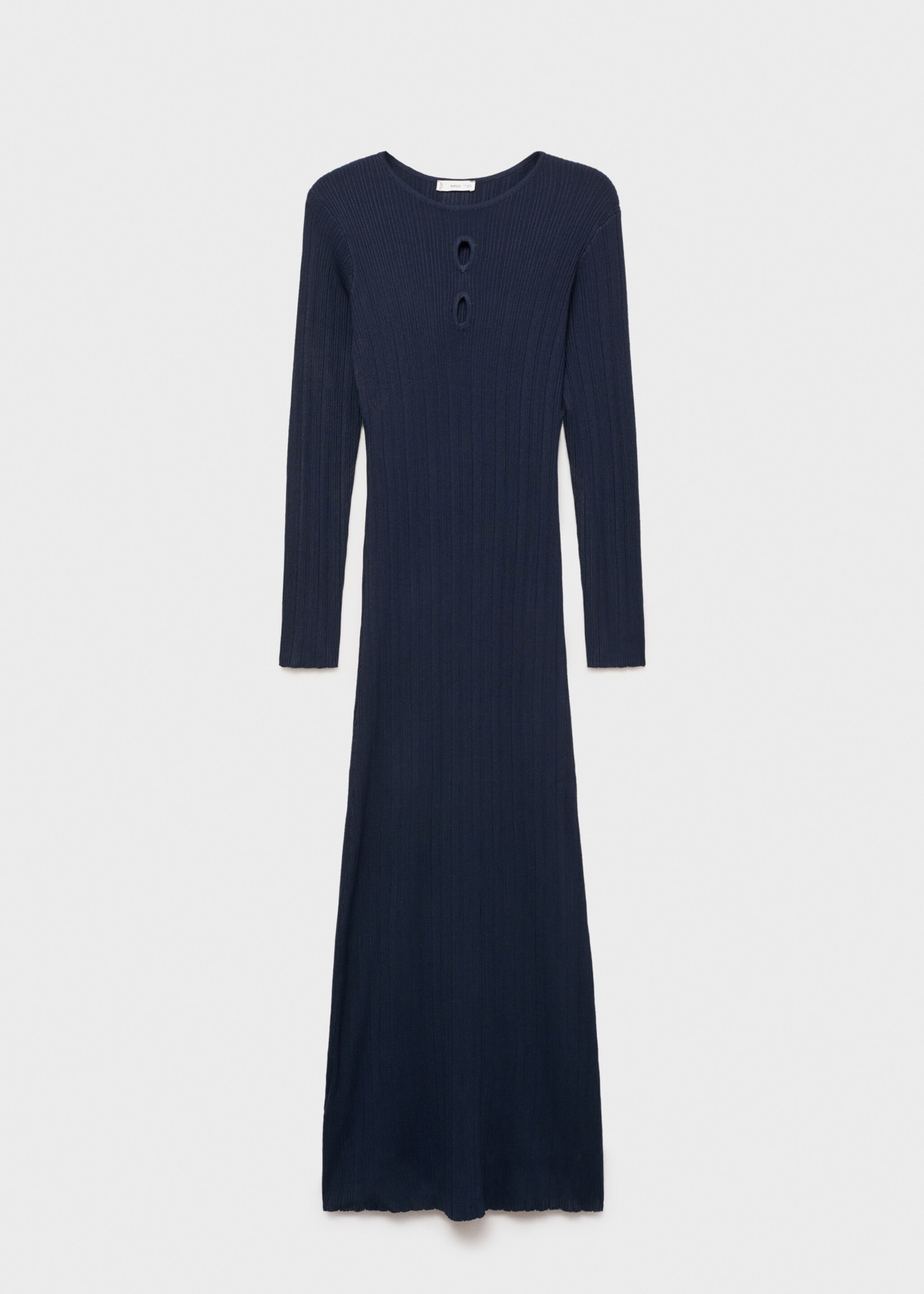 Ribbed long dress - Article without model, Dark Navy. Ref: 87074786-00.