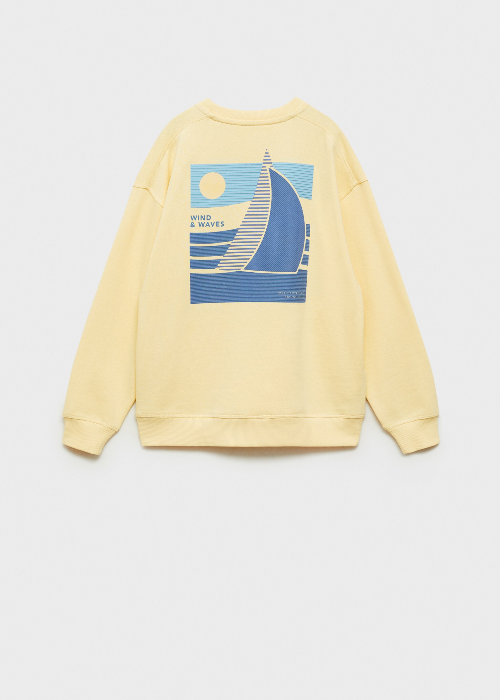Sweat-shirt coton imprimé - Verso de l’article, Jaune. Ref: 87074787-00.
