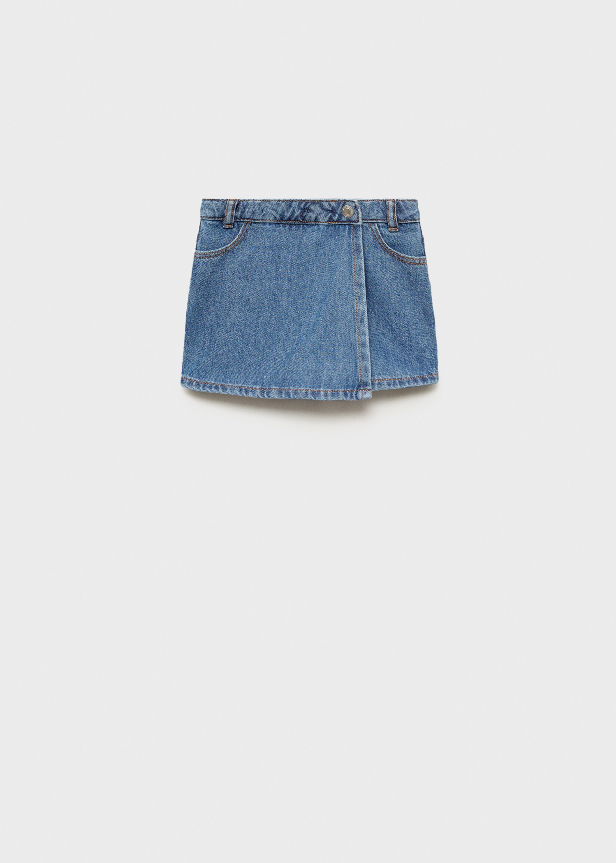 Wrapped denim skort - Article without model, Medium Blue. Ref: 87074794-00.