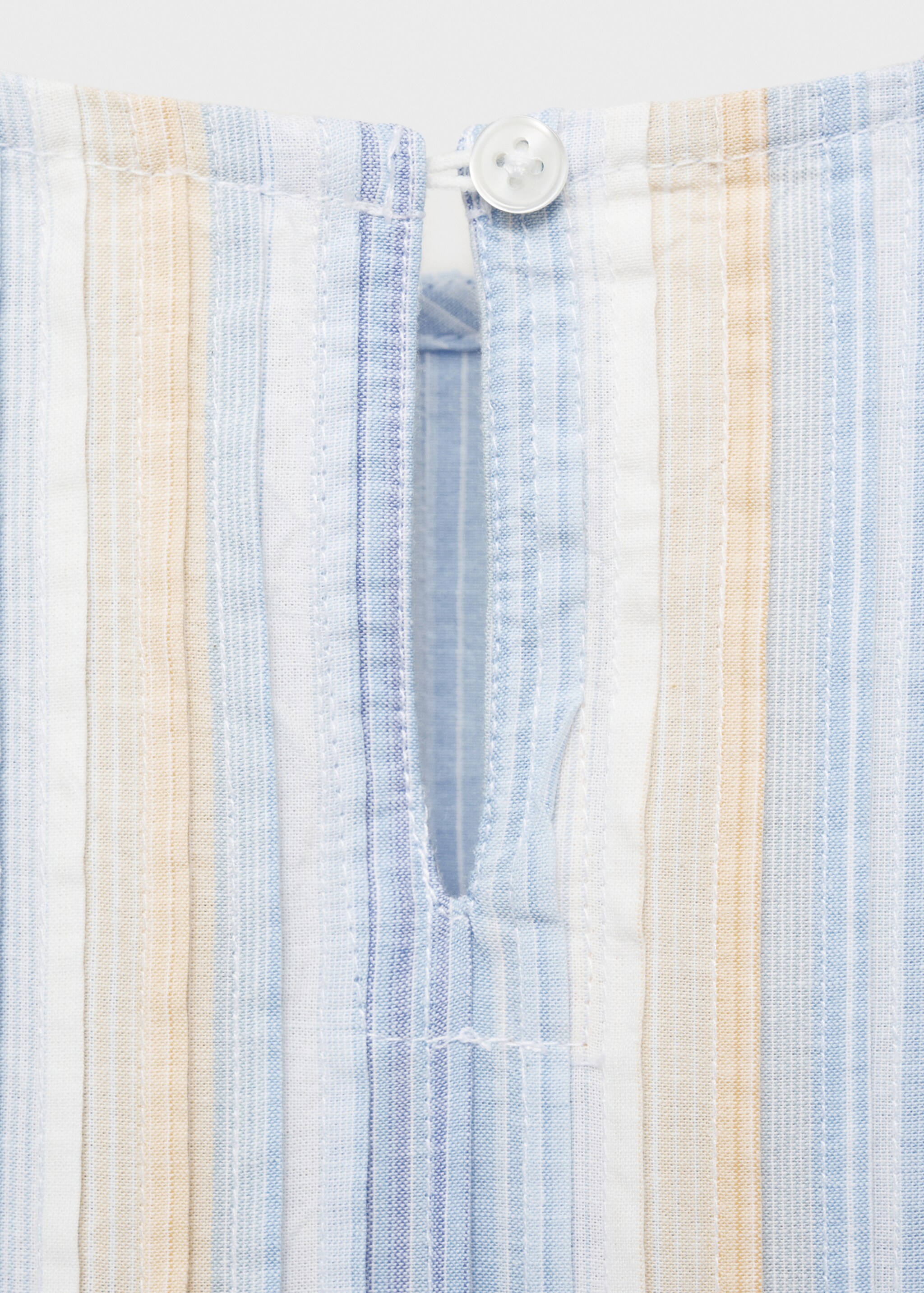 Striped gathered dress - Details of the article 0, Sky Blue. Ref: 87074795-00.