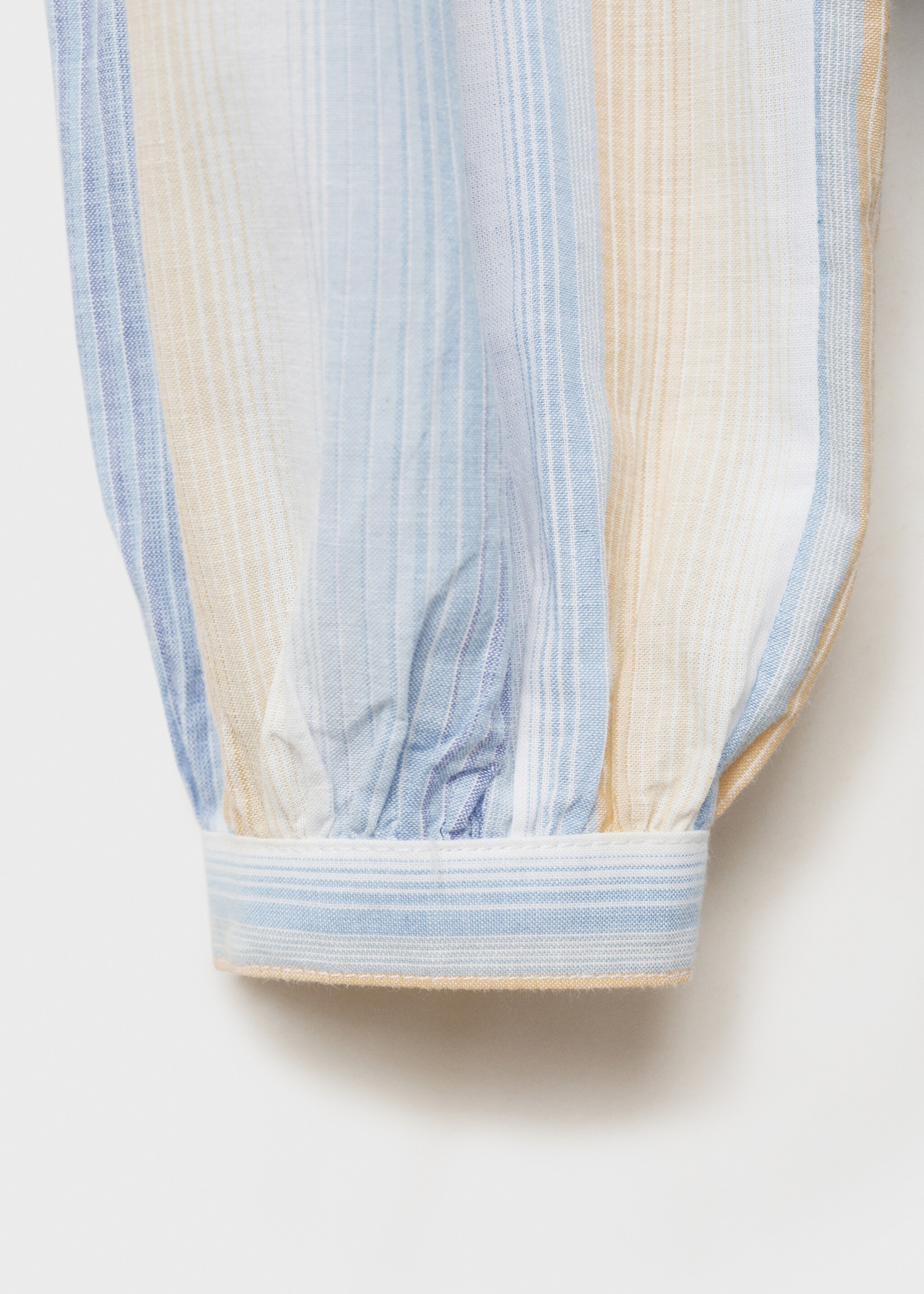 Striped gathered dress - Details of the article 8, Sky Blue. Ref: 87074795-00.