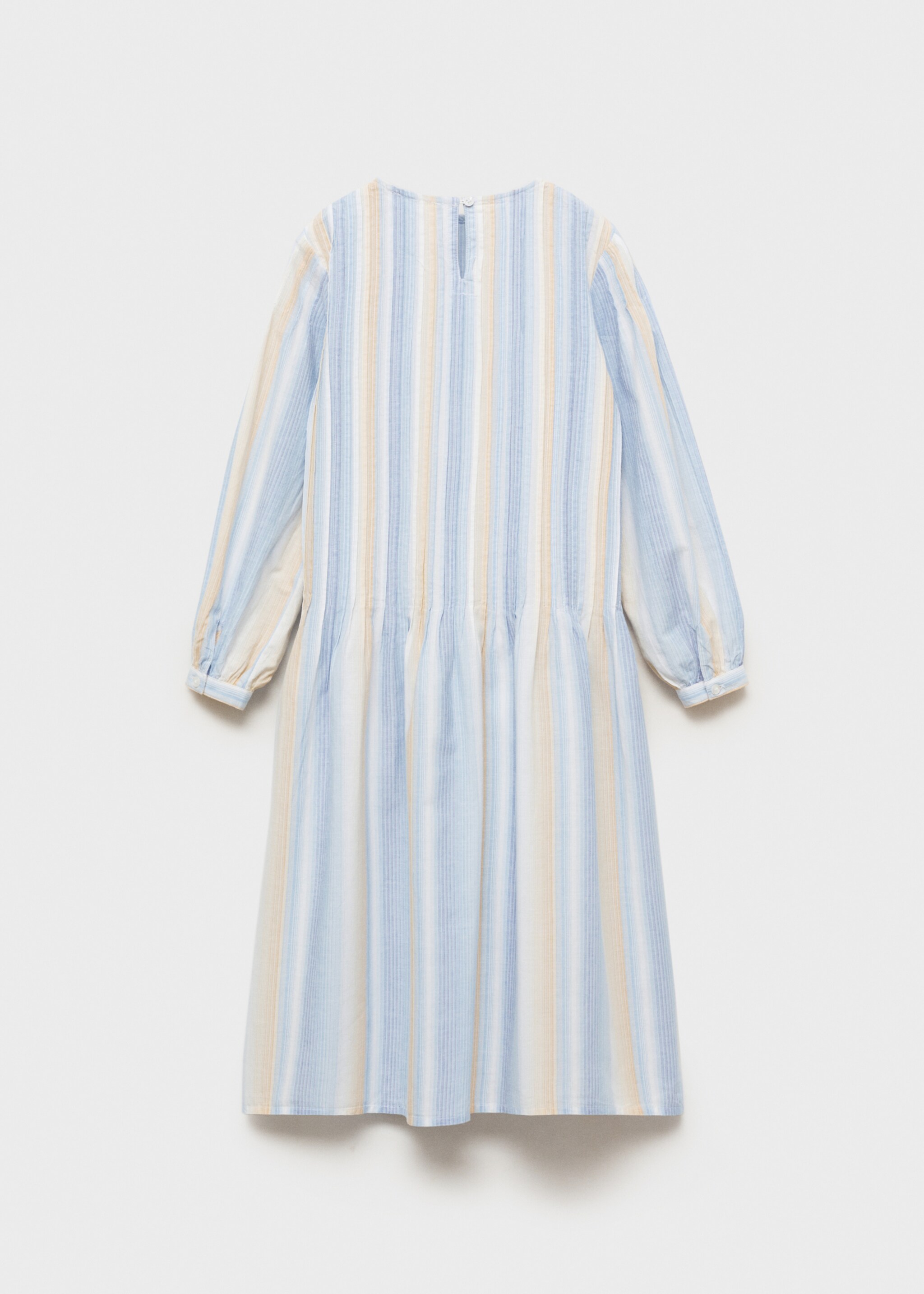 Striped gathered dress - Reverse of the article, Sky Blue. Ref: 87074795-00.