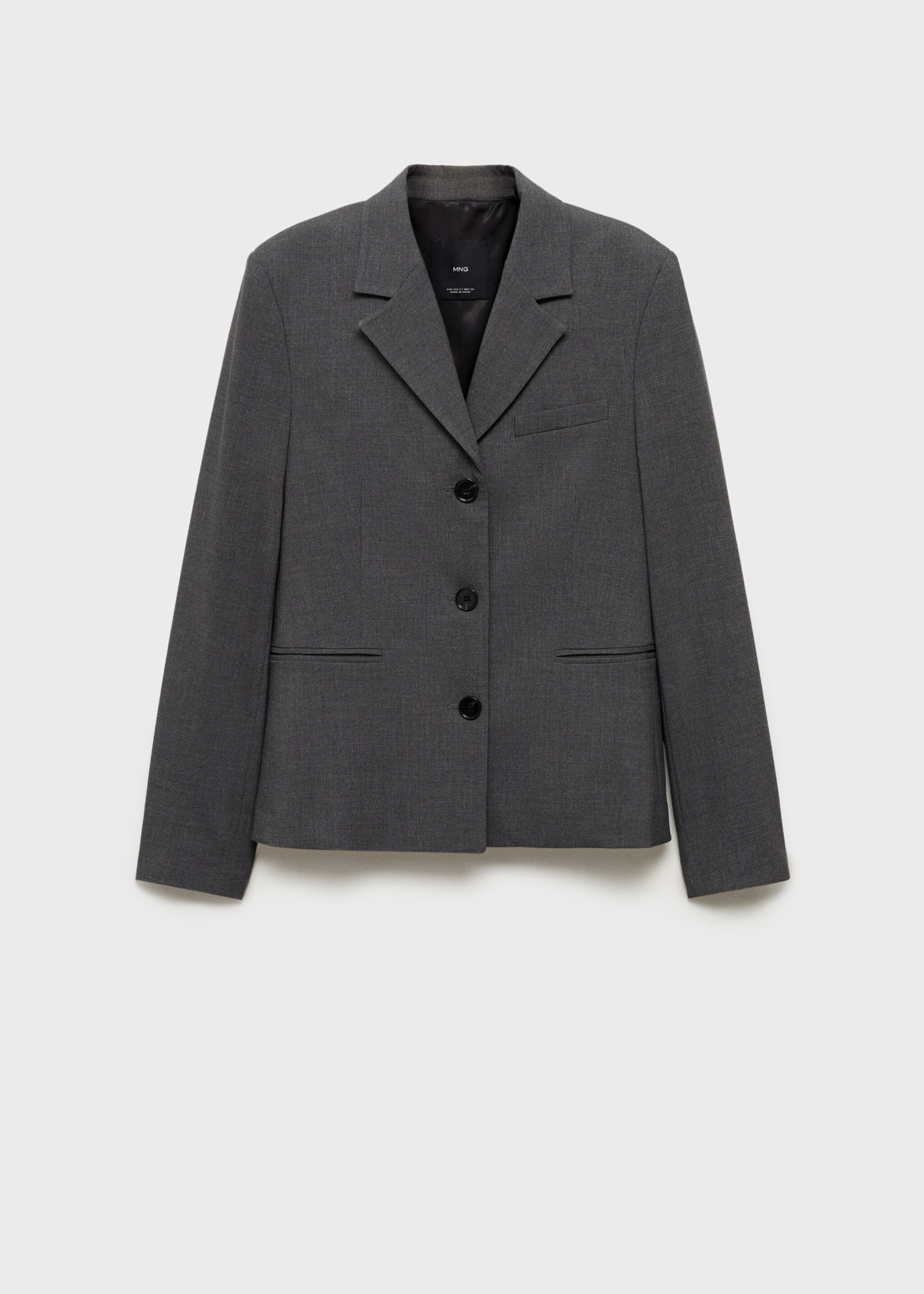 Gerader Anzugblazer mit Knöpfen - Artikel ohne Model, Grau. Ref: 87074801-00.