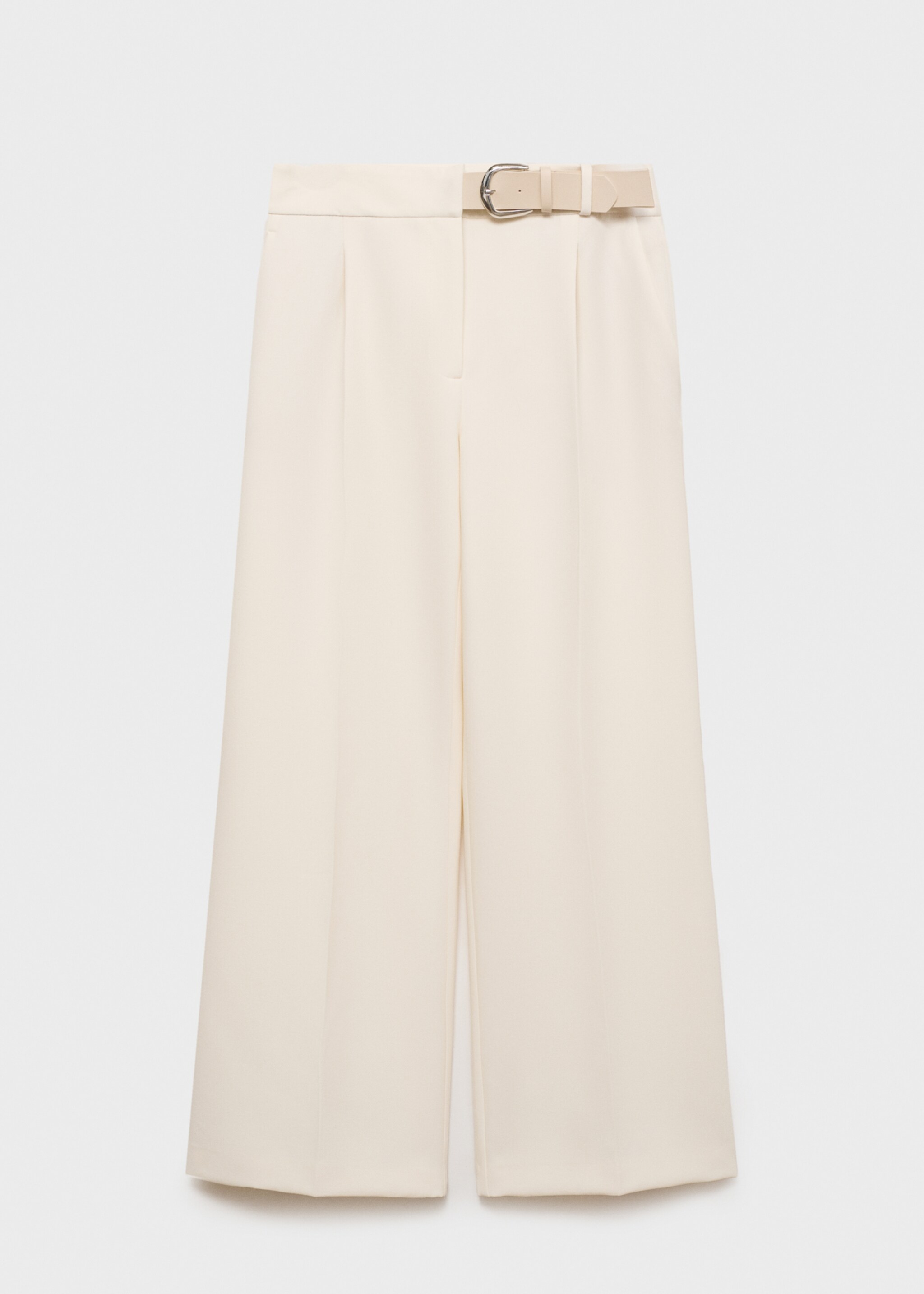 Belt straight-fit trousers - Article without model, Ecru. Ref: 87074811-00.