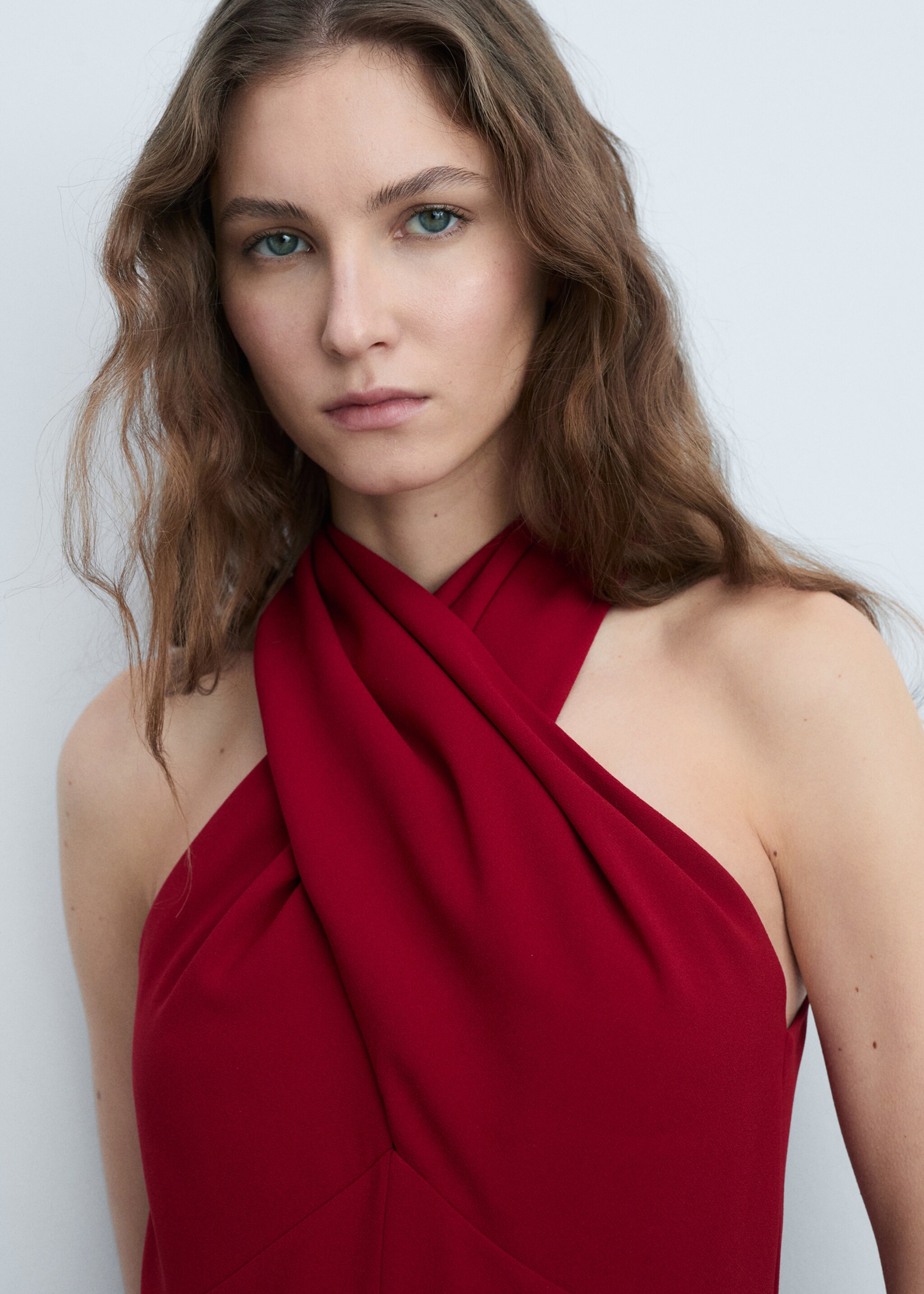 Belt wrap jumpsuit - Details of the article 1, Wine. Ref: 87074812-00.