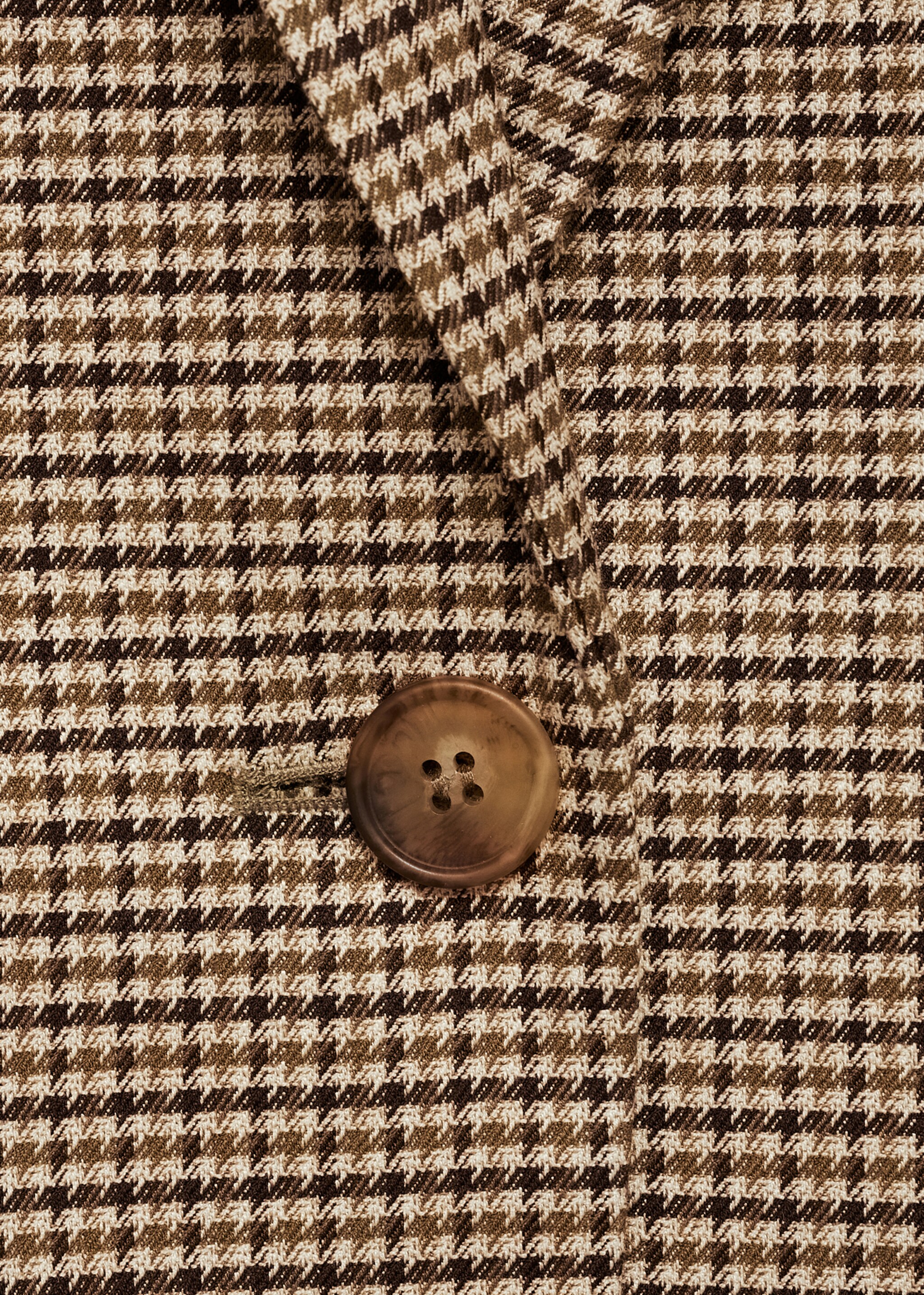Straight-fit micro-houndstooth jacket - Details of the article 0, Brown. Ref: 87075141-00.