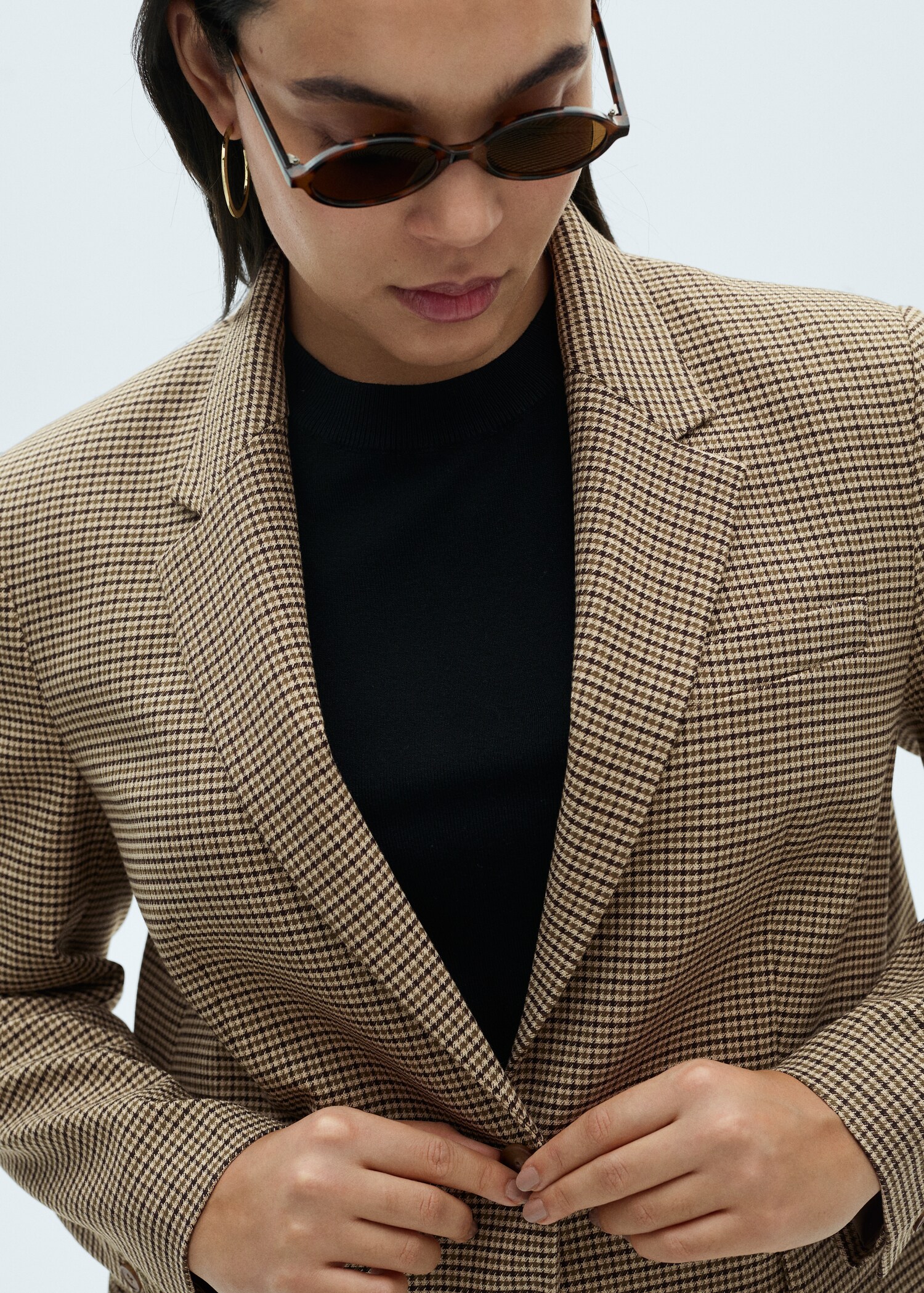 Straight-fit micro-houndstooth jacket - Details of the article 4